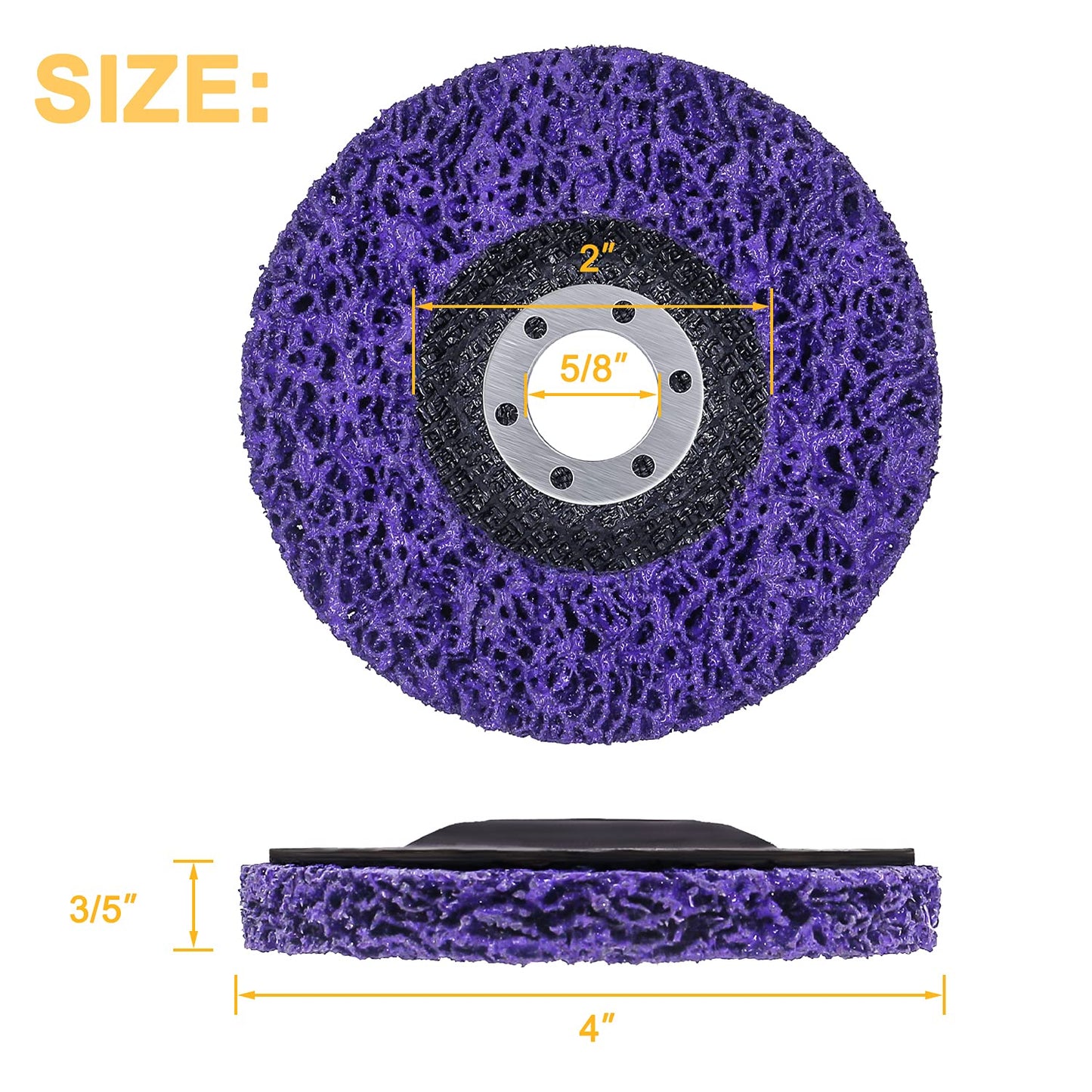 6 Pack 4" x 5/8" Strip Discs Stripping Wheel Fit Angle Grinder Clean and Remove Paint Coating Rust Welds Oxidation