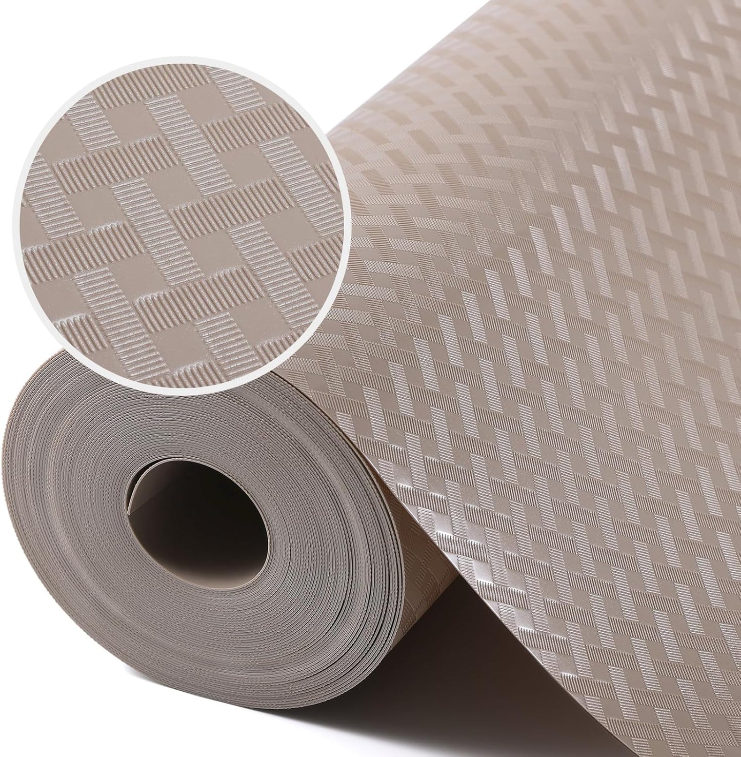 Beige Shelf Liners for Kitchen Cabinets Refrigerator Liners Waterproof & Oil-Proof Kitchen Cupboard Liner Drawer Mats EVA Material Non Adhesive Washable Fridge Liner for Shelves 35.4 x 236.2 Inches