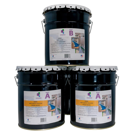 Colored Epoxies Safety Yellow Epoxy Resin Coating Made with Beautiful and Vibrant Pigments, 100% Solids, Concrete and Plywood. 15 Gallon