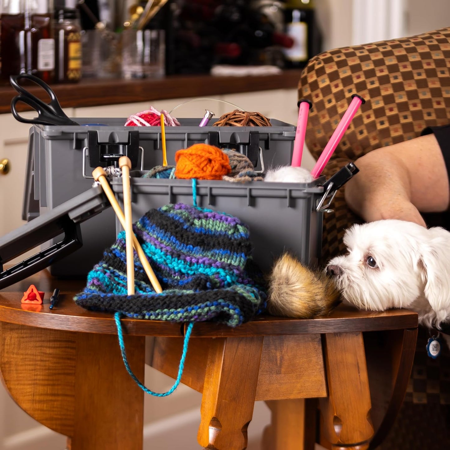 Sheffield 12775 XL Storage Bins With Lids, 2-Pack Stackable Storage Bins, Made in USA, Lockable and Water-Resistant Containers with Lids, Plastic Containers for Home, Classroom, and Dorm