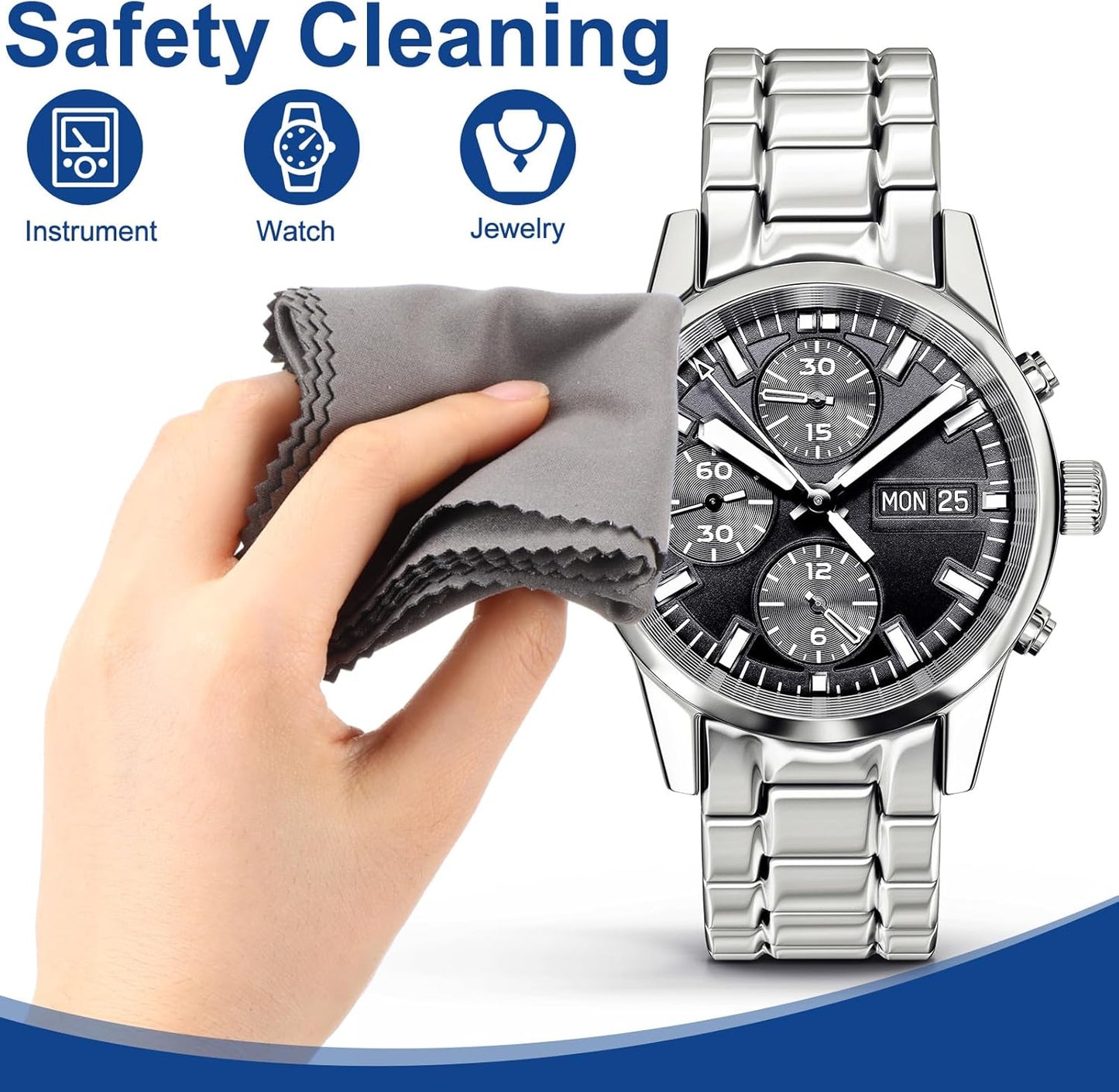 Frienda 12 Pack Large Microfiber Glass Cleaning Cloths 12 x 12 Inch Oversized Eyeglass Sunglasses Cleaning Cloths for Electronics Glasses Screens and Lenses(Gray)