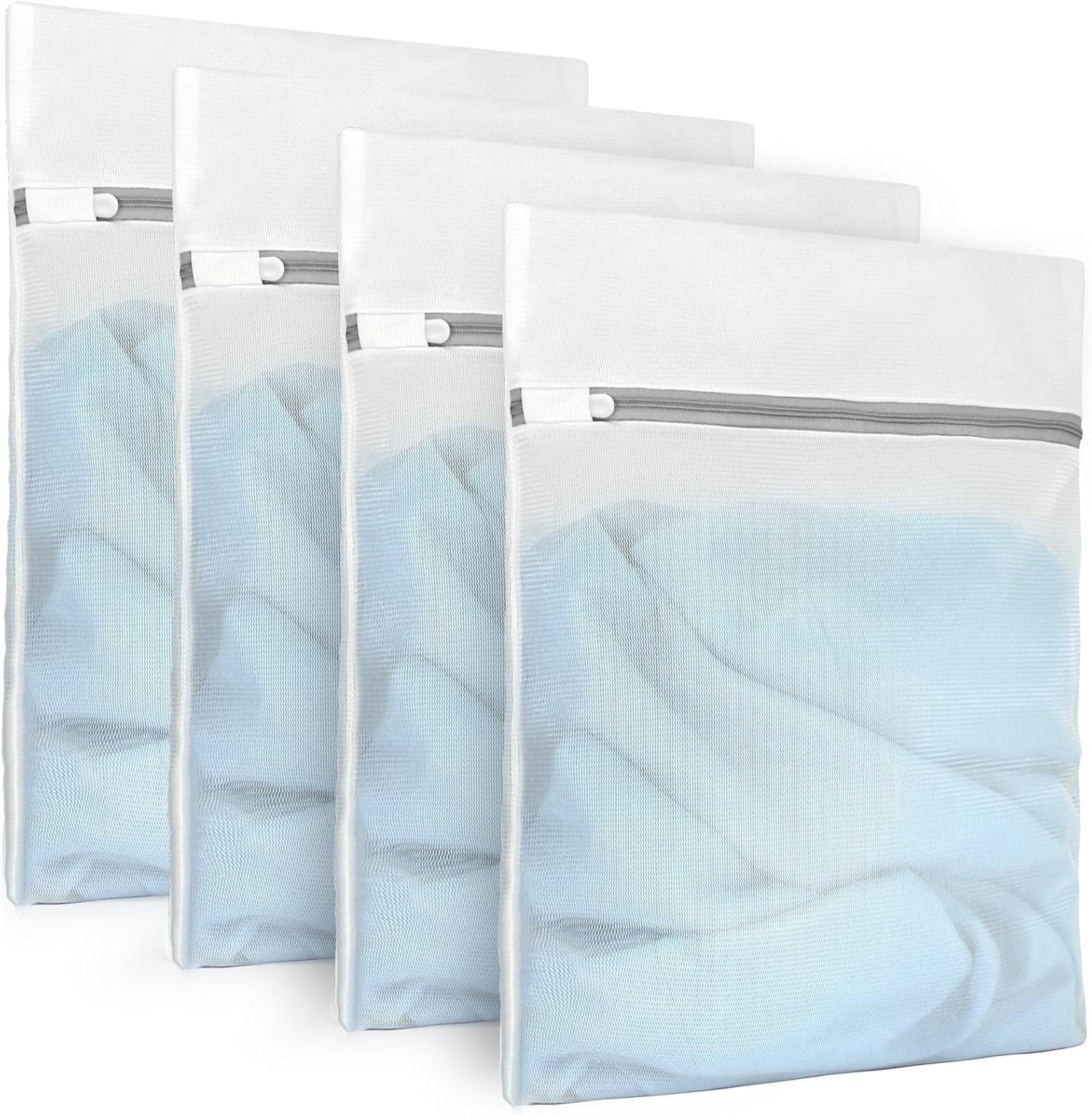 Muchfun 3Pcs Durable Fine Mesh Laundry Bags for Delicates 12 x 16 Inches (3, Medium)