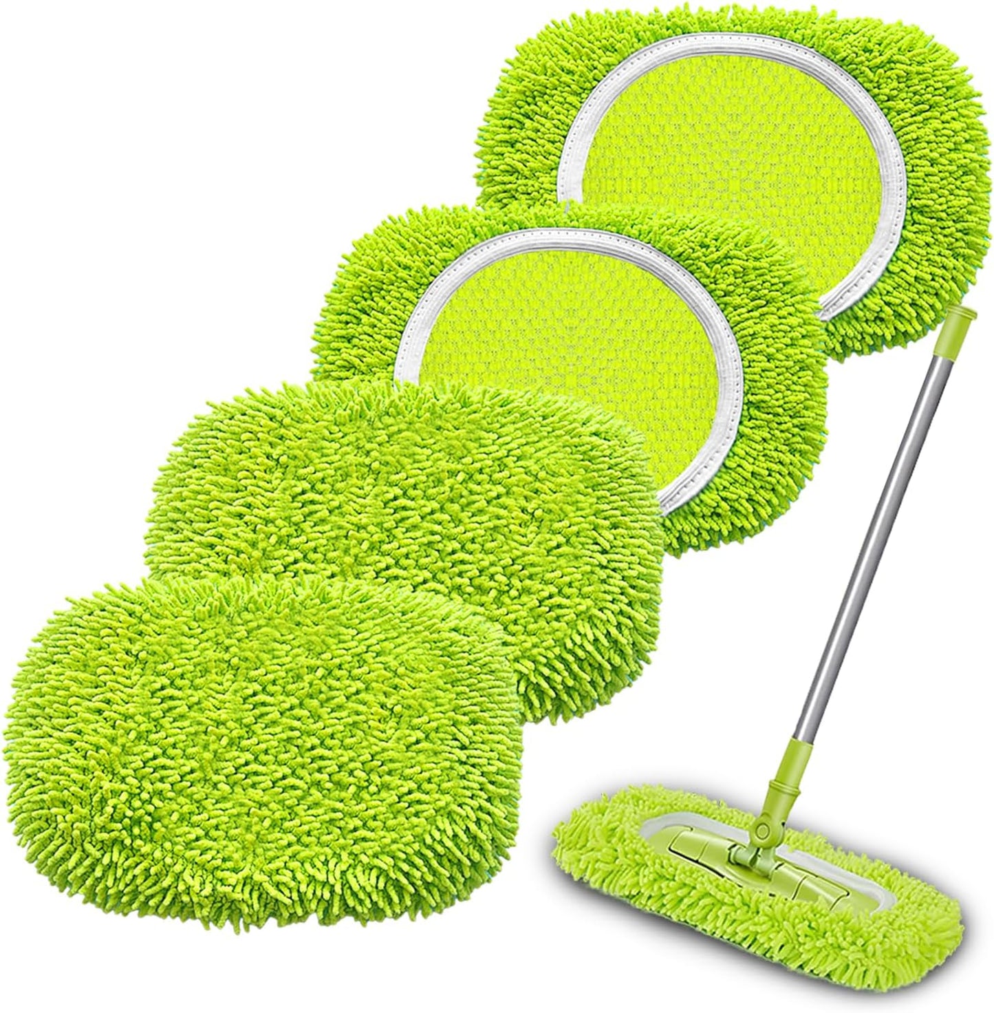 Reusable Mop Pads Refill Compatible with Swiffer Sweeper Mop, Microfiber Wet Mopping Cloths for Floor Cleaning , Ideal for Home Cleaning Washable Floor (4)