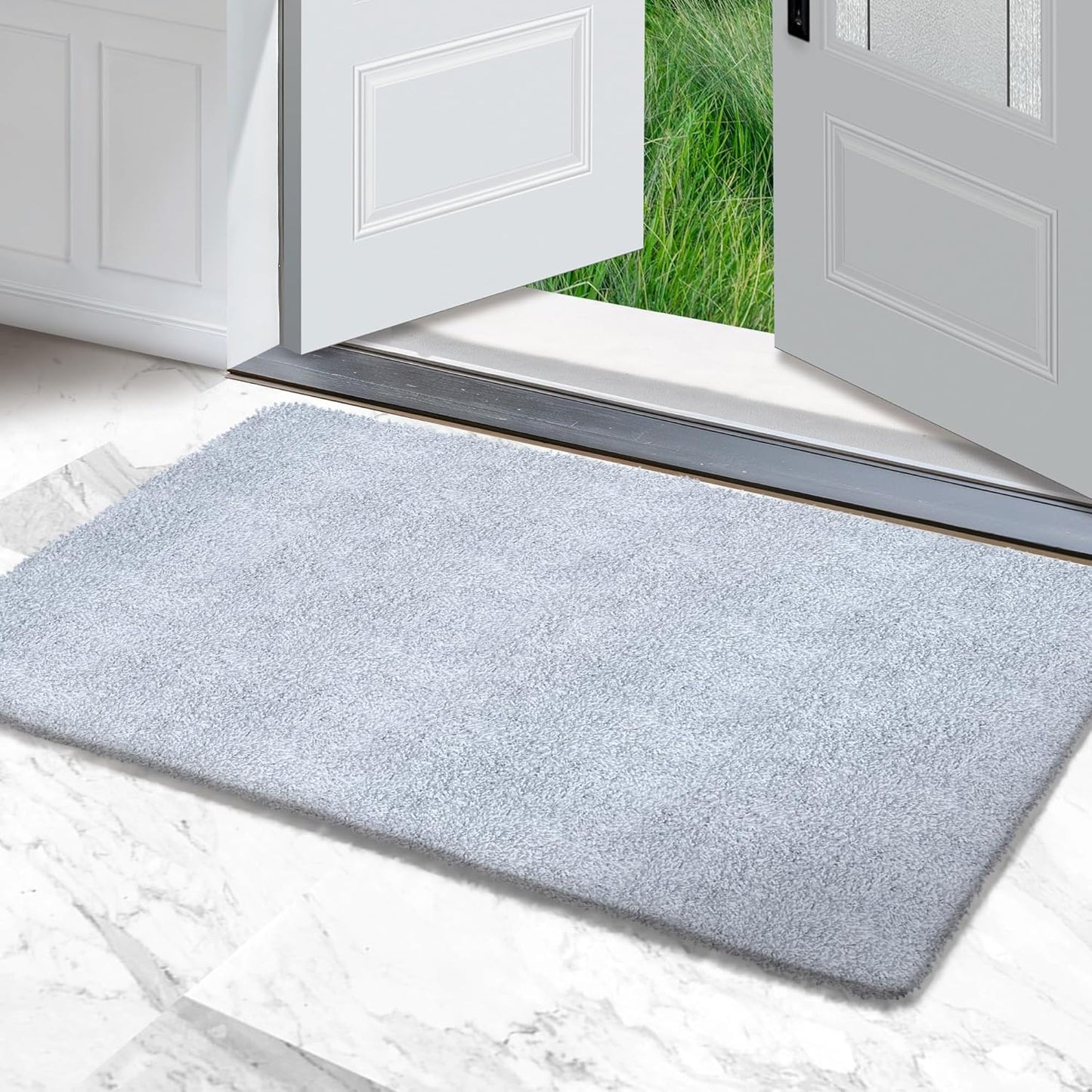 Premium Microfiber Indoor Door Mat – 32"x48" Washable Entry Mat, Non-Slip, Waterproof Backing, Super Absorbent, Low Profile Entryway Doormat for Indoor Entrance