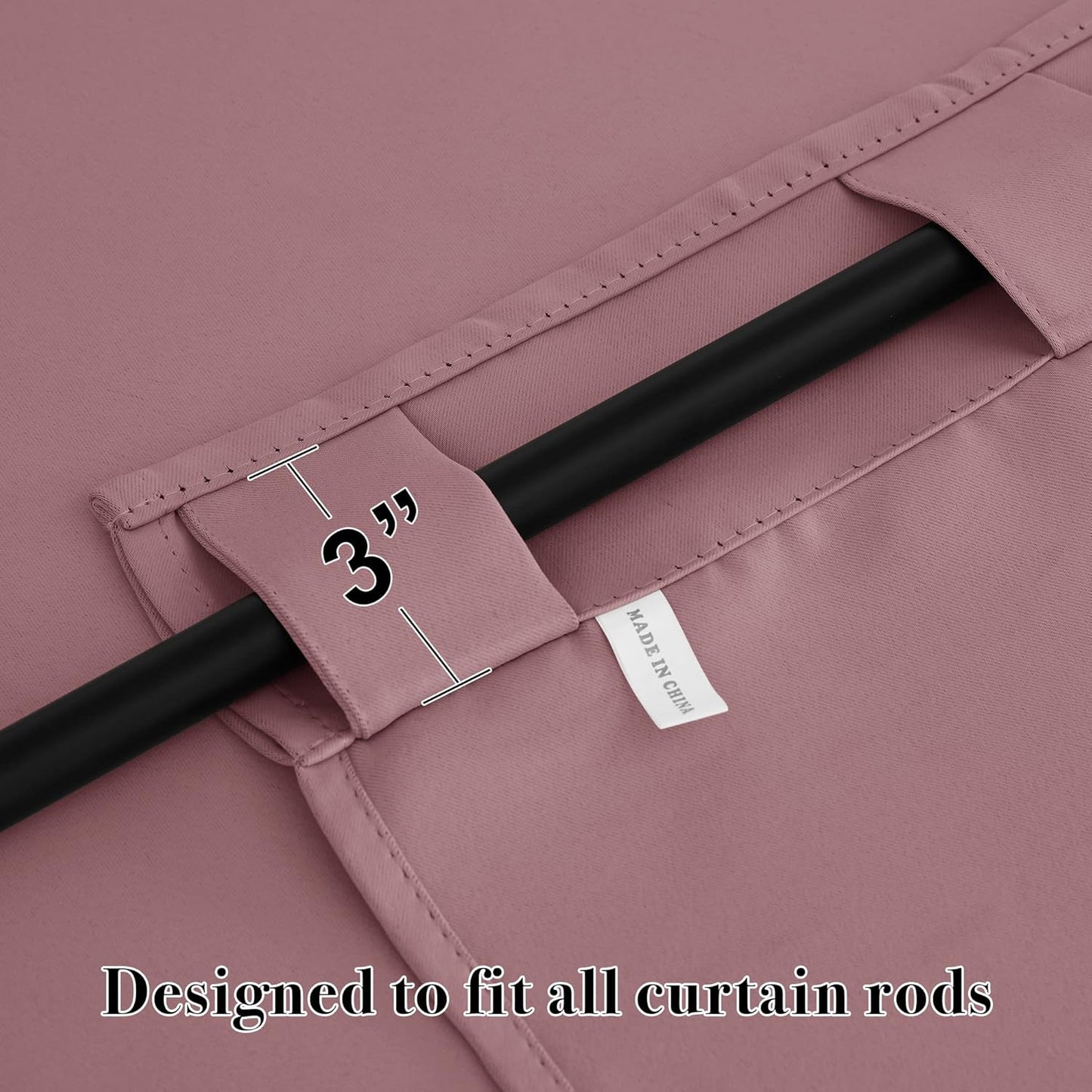 RYB HOME Kitchen Window Curtains - Blackout Privacy Half Window Curtains for Bedroom Bathroom Dining Living Room Cafe Office Short Tiers Drapes, W 34 x L 36 inches, 2 Panels, Wild Rose