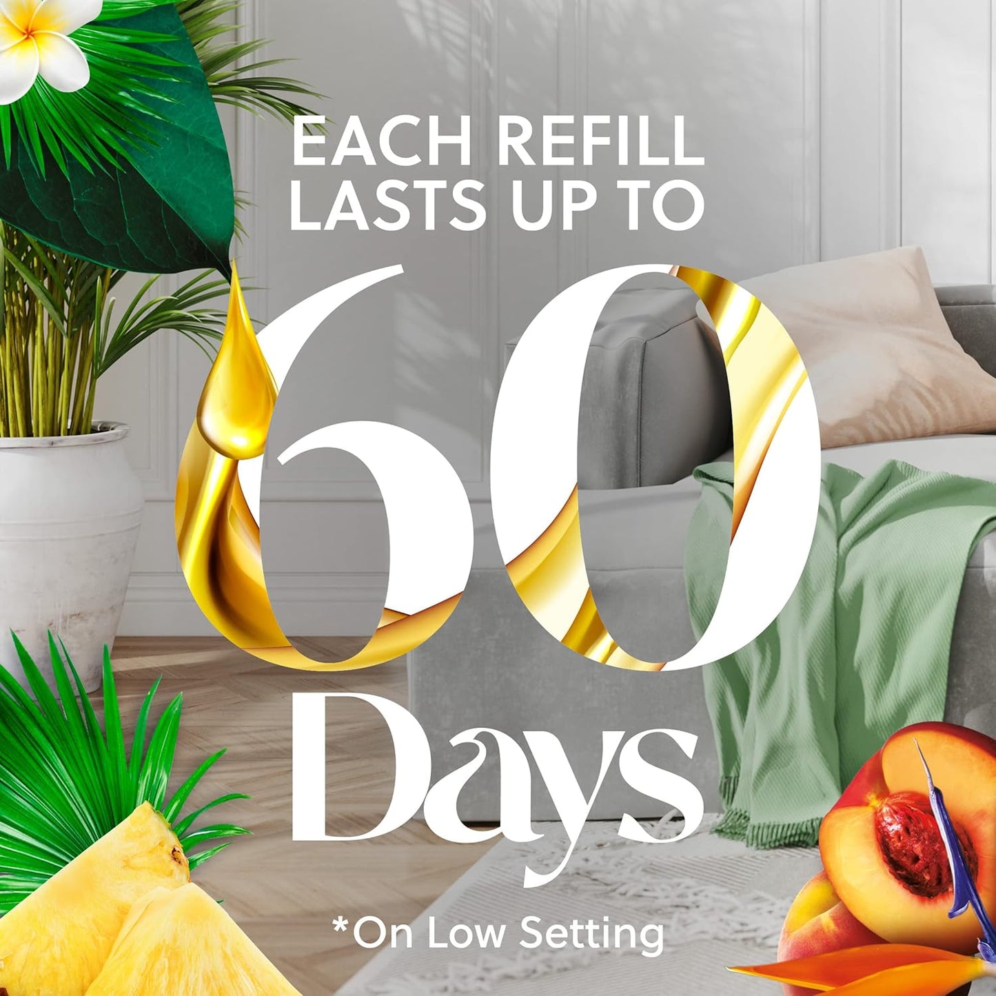 Air Wick Plug In Scented Oil Starter Kit, 2 Warmers + 6 Refills, Vanilla & Pink Papaya, Essential Oils, Air Freshener