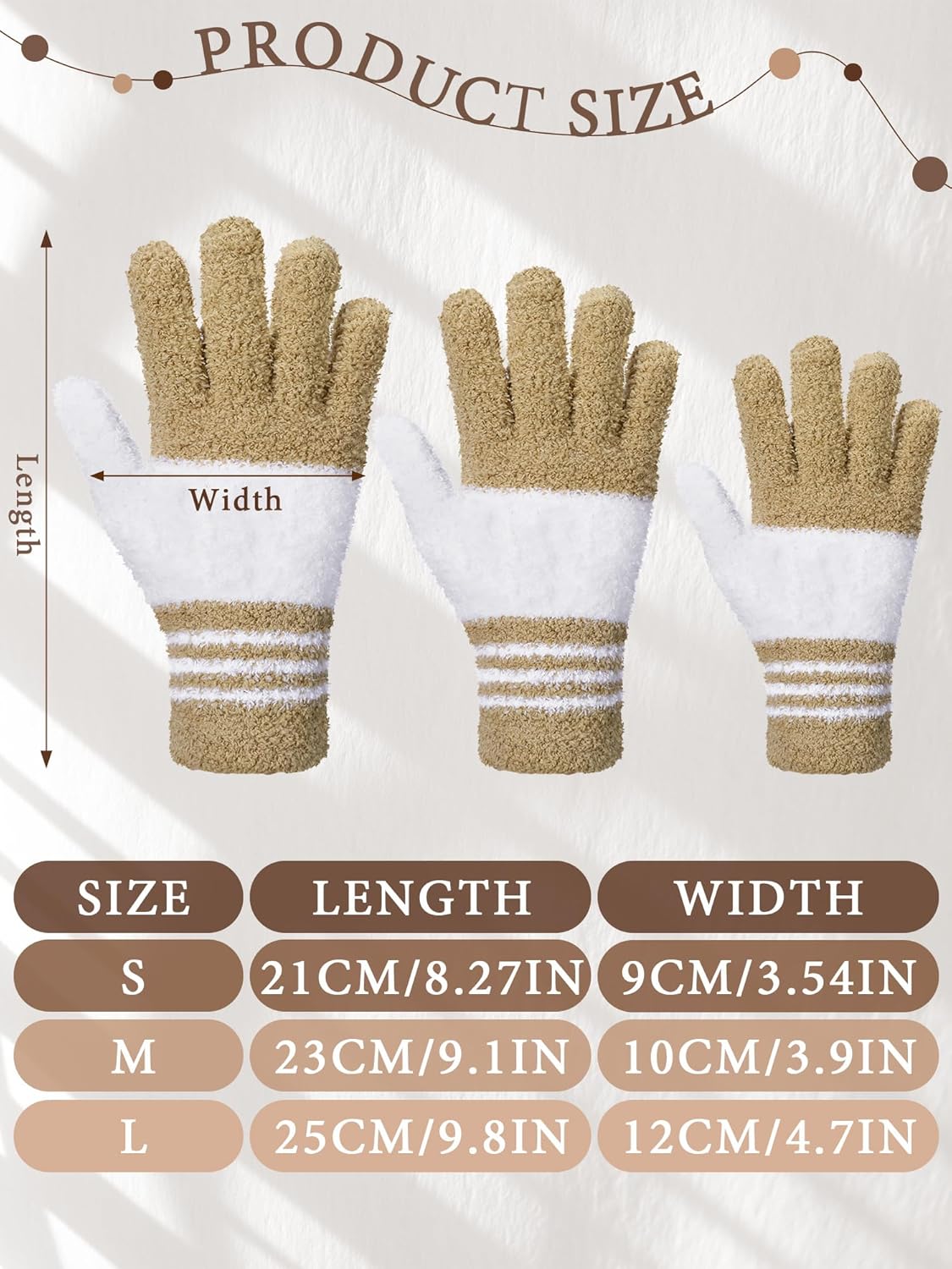 Patelai 3 Pairs Microfiber Plant Dusting Gloves Leaf Cleaning Gloves for Indoor Plants, Blinds, Furniture, House (Large,Dark Blue, Gray, Khaki, White)