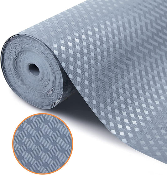 Shelf Liners for Kitchen Cabinets Non Adhesive Drawer Liner EVA Material Cupboard Mat Waterproof Refrigerator Mats Washable Fridge Liner for Cupboard and Desks Shelf Liner 11.8 x 236.2 Inches