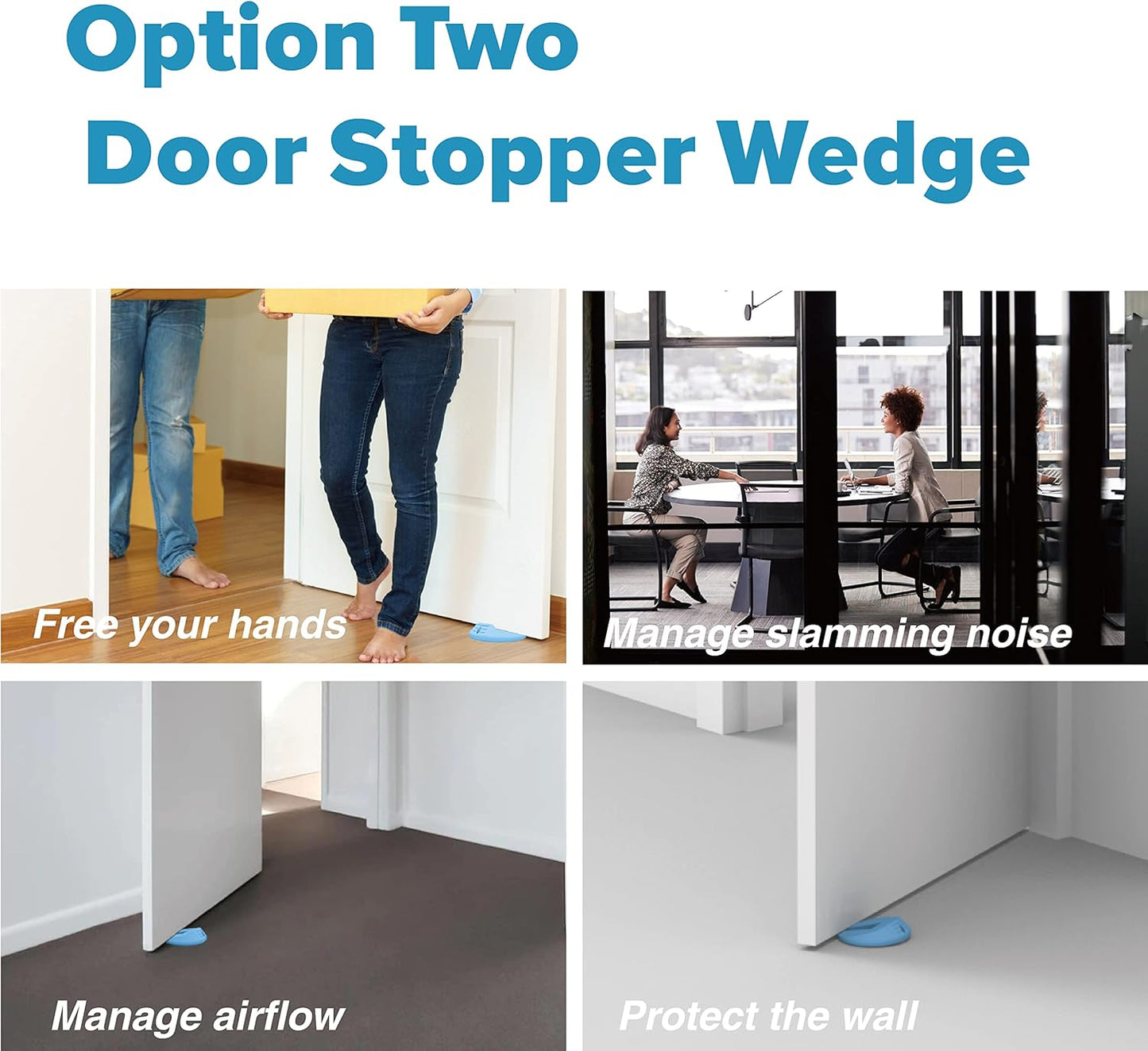 Door Pinch Guard and Door Slam Stopper, Durable Silicone Door Finger Pinch Guard, Prevents Finger Pinch Injuries, Slamming Doors, Door Safety for Kids, 4 Packs Blue Upgraded.