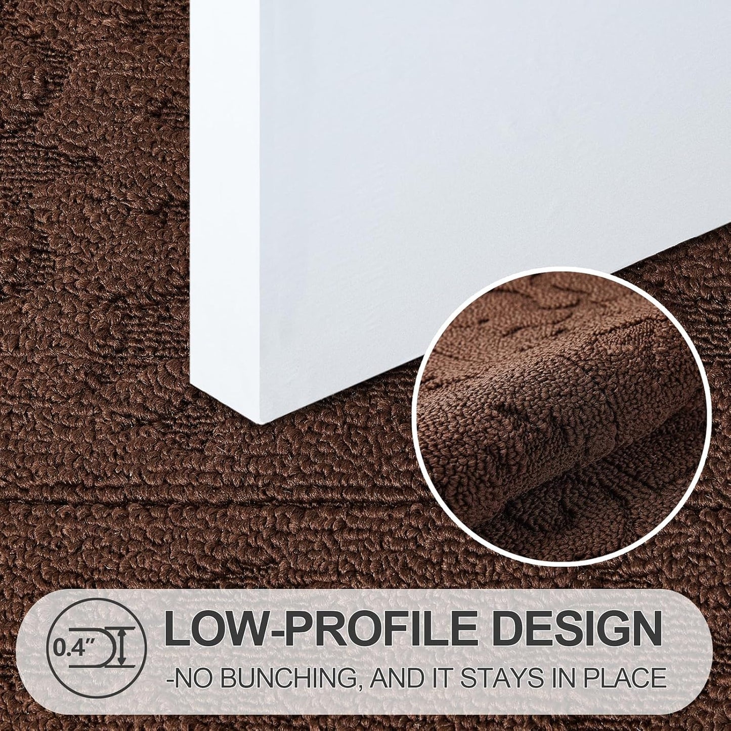 FONEYI Indoor Door Mat 20" x 32", Dirt Trapper Door Mats Non-Slip Entryway Rugs Washable, Absorbent Resist Dirt Welcome Mat, Low Profile Inside Floor Mats for Front Back Door and Entryway, Coffee