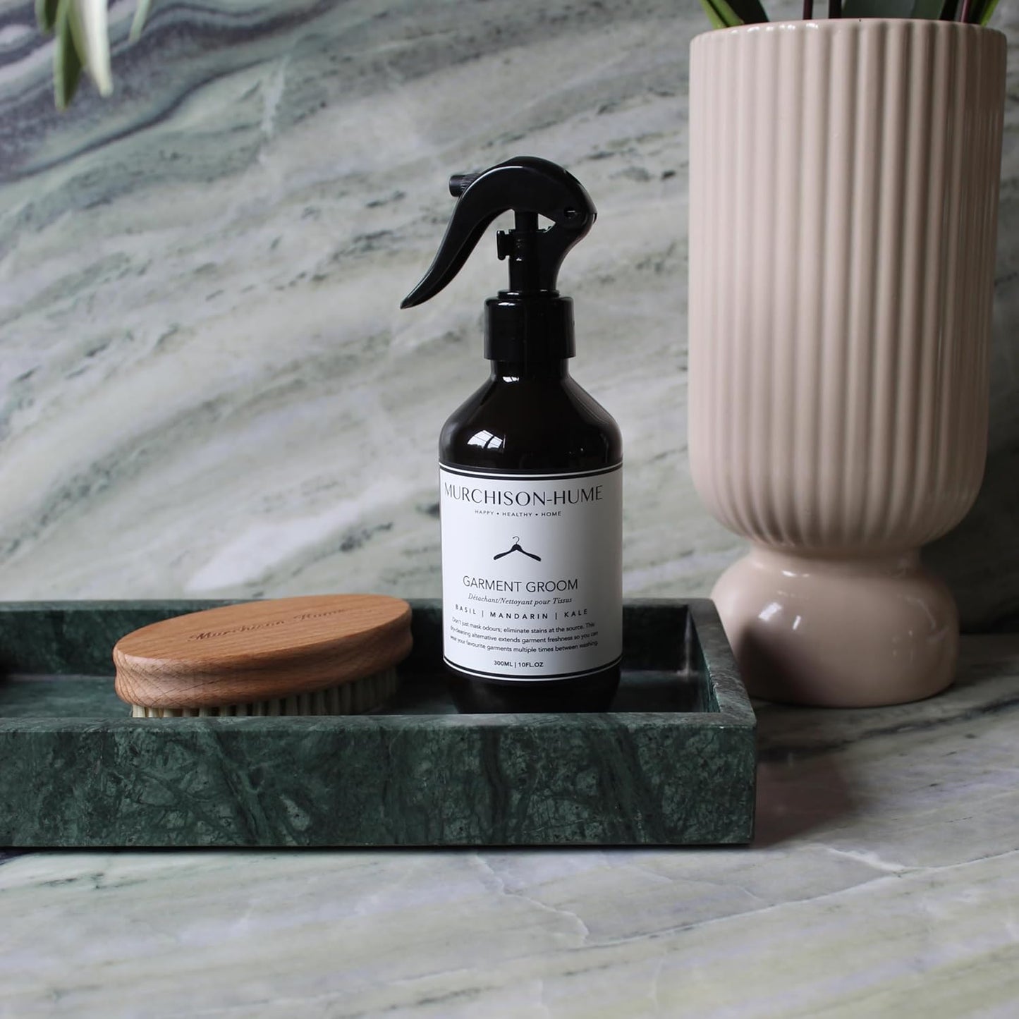 Murchison-Hume Garment Groom Fabric Freshener, Air Freshener, Odor Fighter, Laundry Treatment and Stain Remover, Basil Mandarin Kale