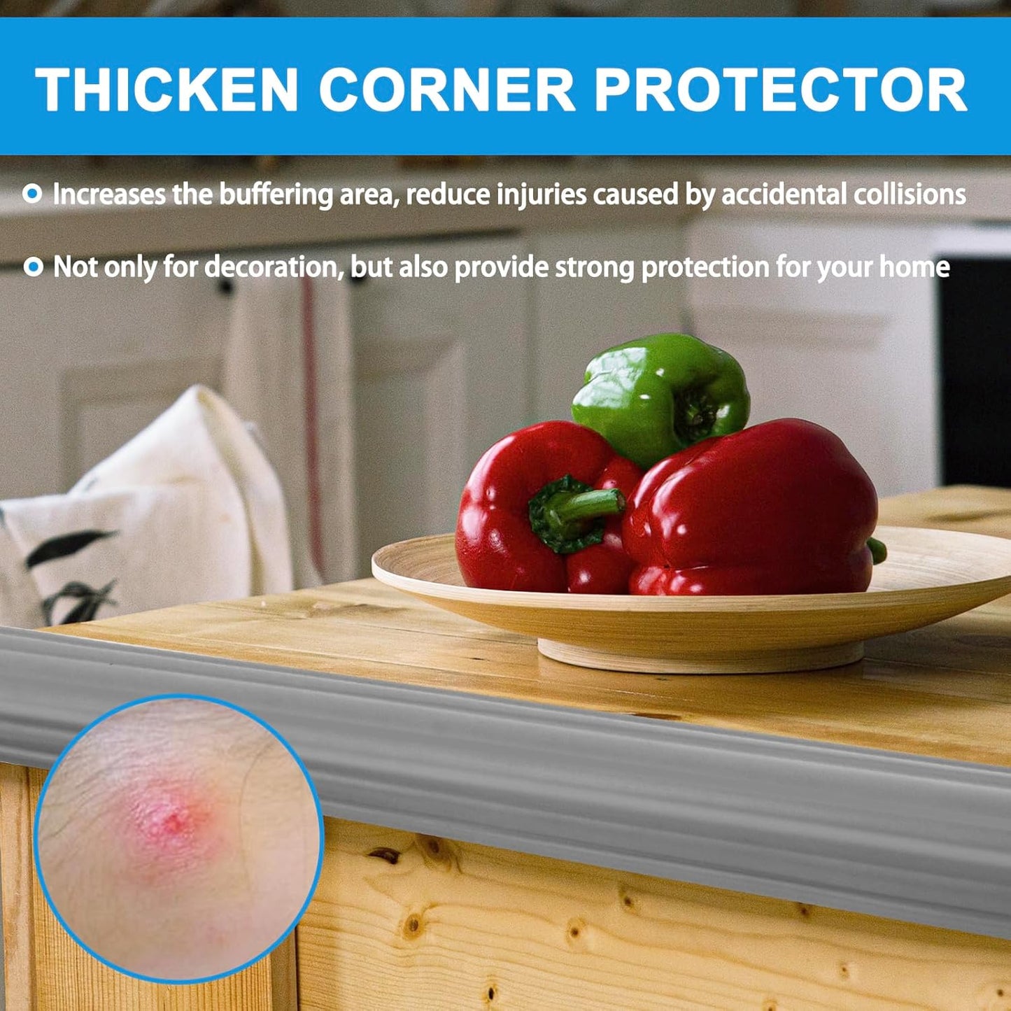 Wall Corner Protector Peel and Stick Corner Trim Molding Flexible Inside & Outside Wall Edge Guard Self Adhesive Moulding Trim for Edge Use, Gray, 2.3” W x 20’ L