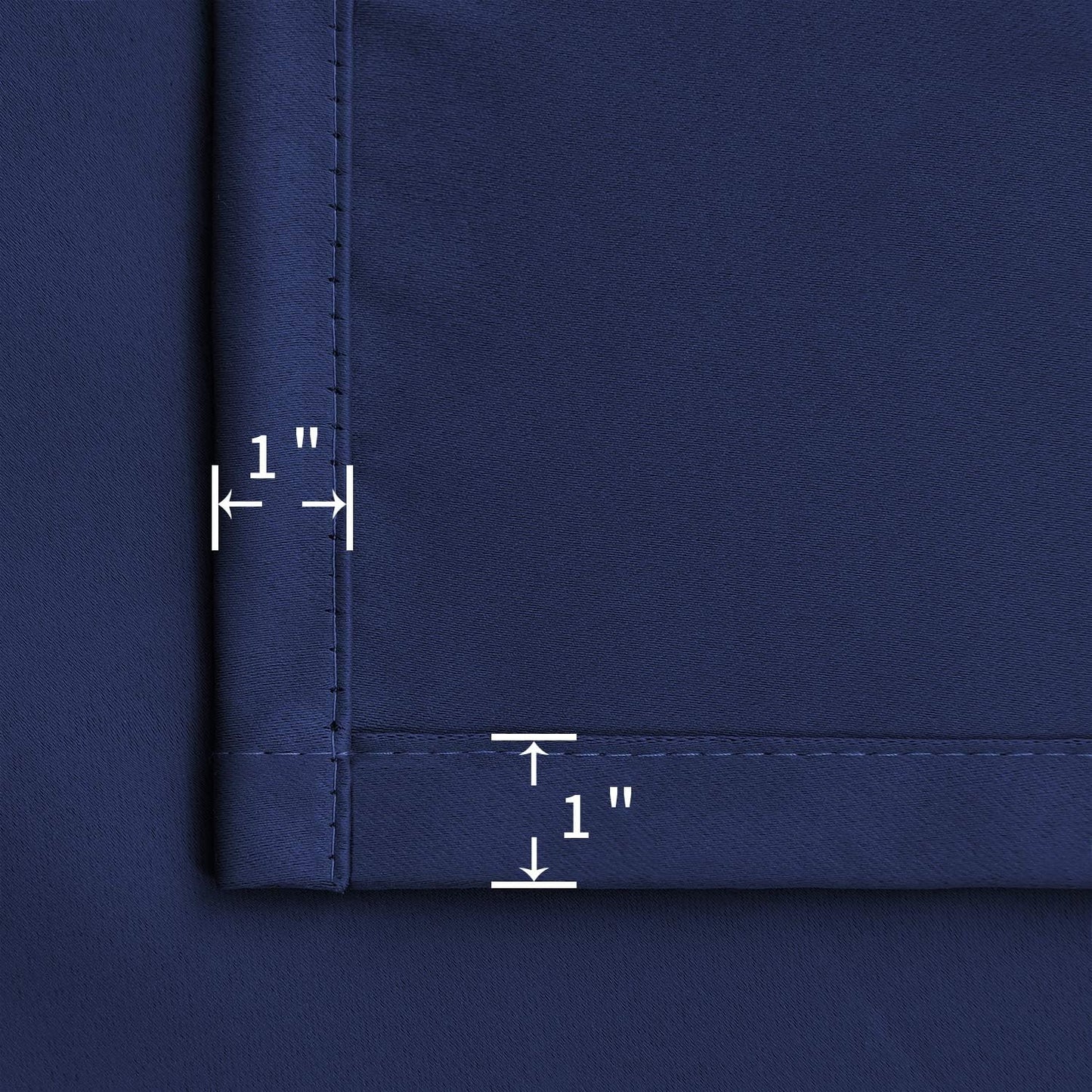 BGment Navy Blue Blackout Curtains 54 Inches Length for Bedroom - Thermal Insulated Room Darkening Curtain Drapes for Short Window Rod Pocket, 52 x 54 Inch, 2 Panels