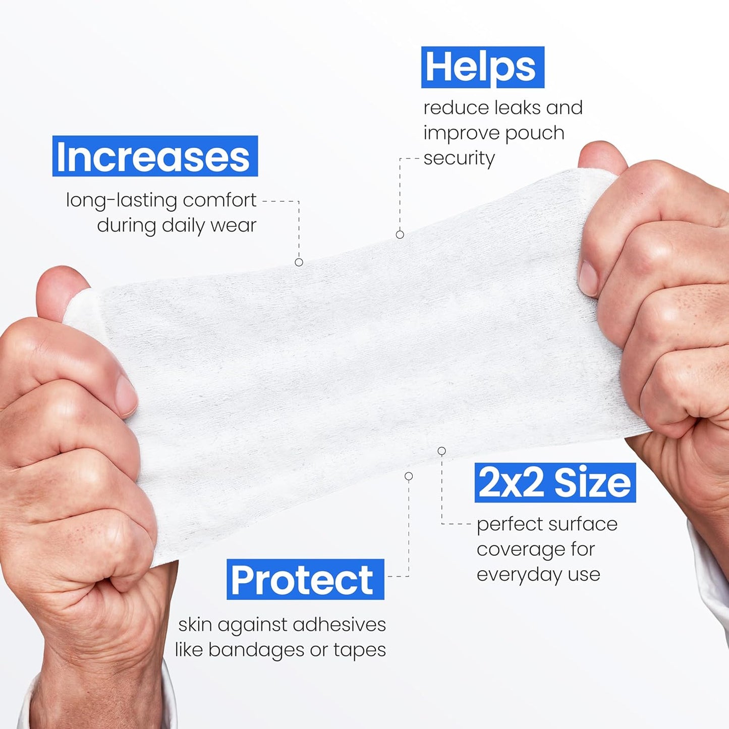 Safe n' Simple No Sting Skin Prep Wipes - 75 Individual 2" x 2" Ostomy Barrier Film Wipes - Skin Prep Protective Wipes - Bandage Medical for Skin