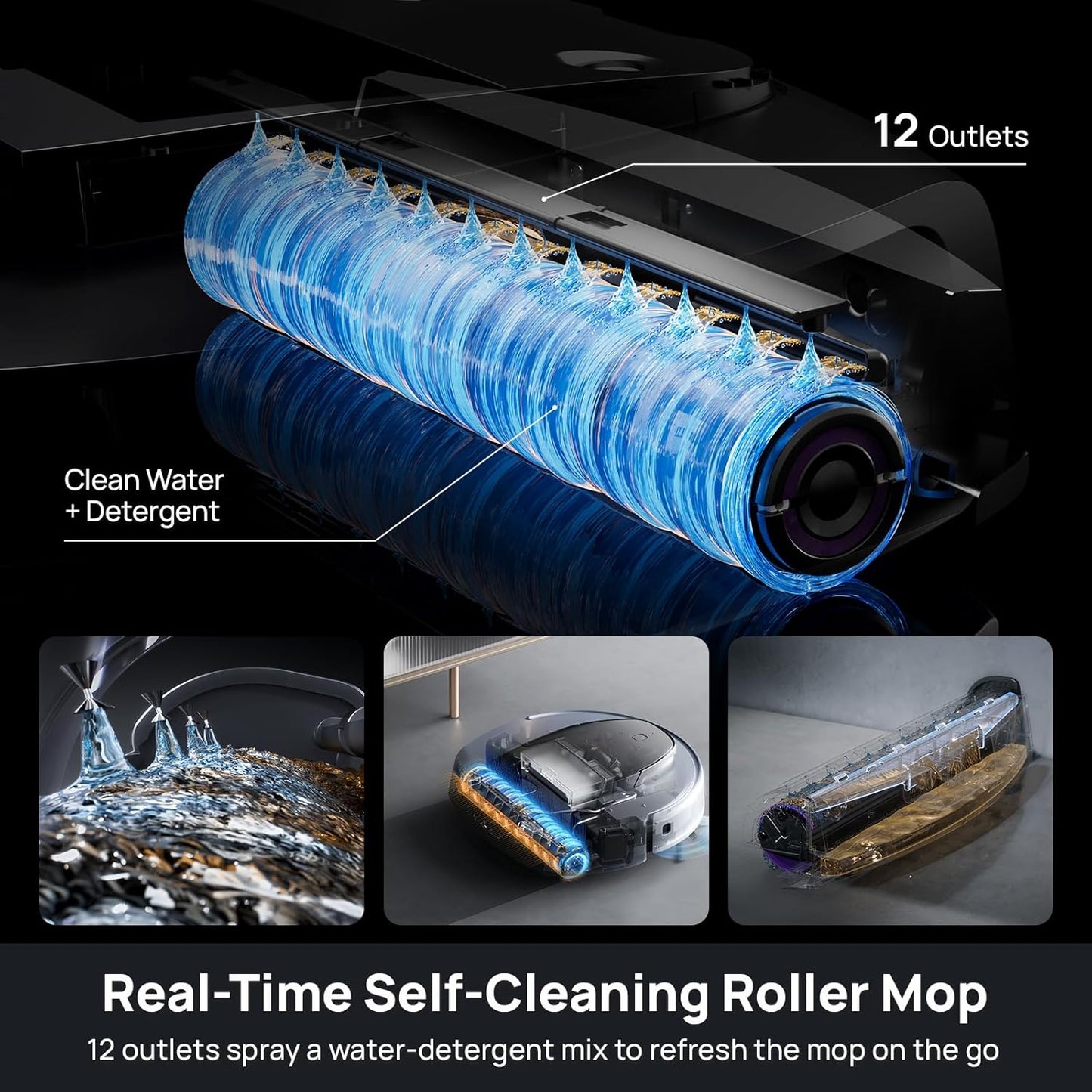 3i S10 Ultra Robot Vacuum and Mop with WaterRecycle System, 13000Pa Suction, Self-Cleaning Extendable Roller Mop, Auto Mop Washing & Drying, Self-Emptying & Refilling, Ai Obstacle Avoidance