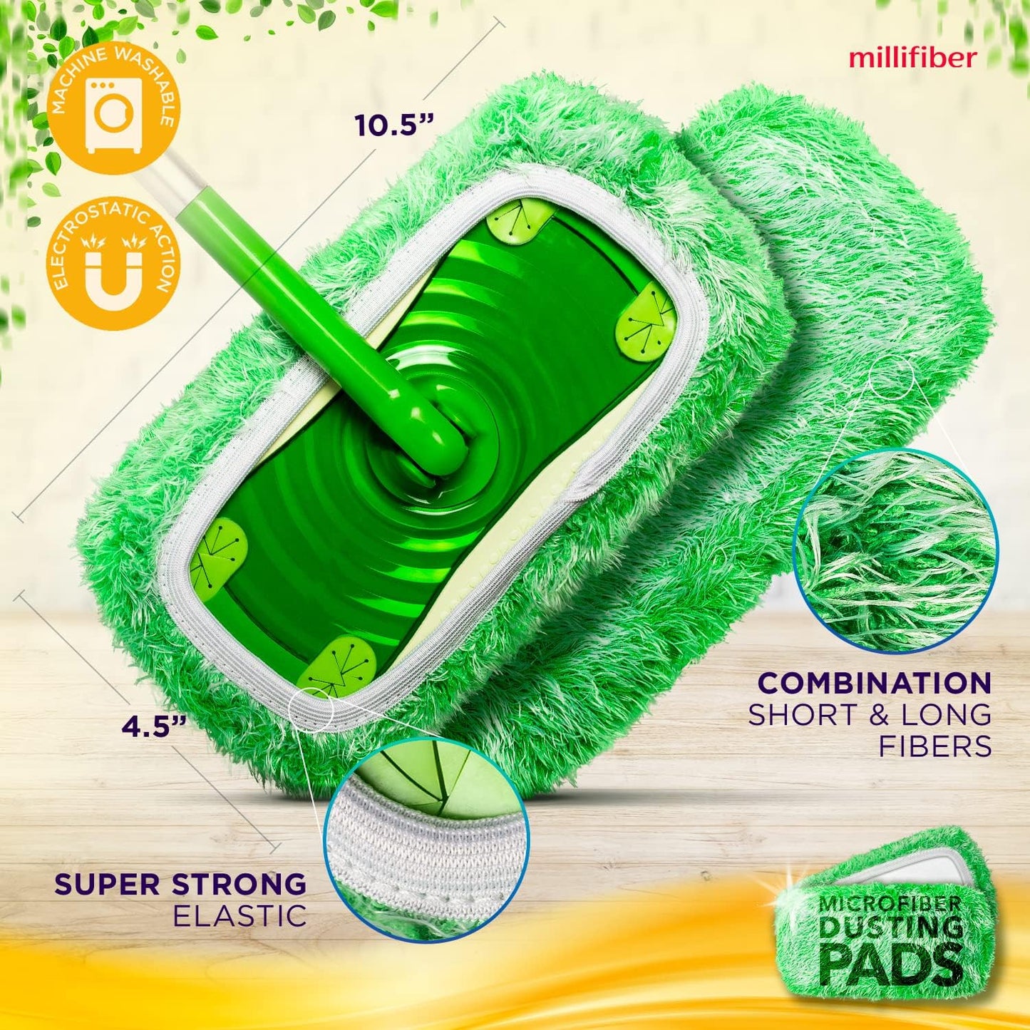 Heavy Duty Duster Refills for Swiffer Sweeper Mop (2 Pack) - Reusable Dry Sweeping Pads (Mop is Not Included)