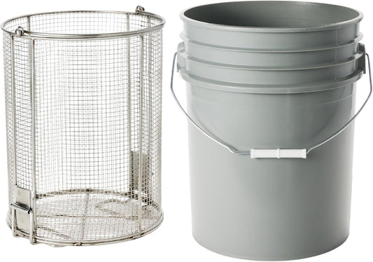 Dip N’ Drain – The Ultimate Stainless Steel Parts Cleaning Basket | Fits Any 5-Gallon Bucket, 1/4″ Mesh, Swing Handle (Bucket Included)