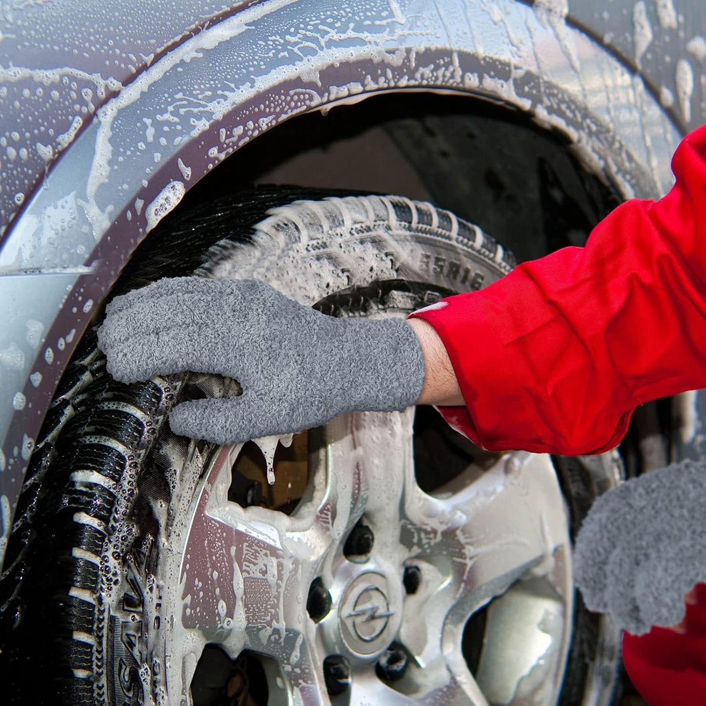 Patelai 3 Pairs Microfiber Plant Dusting Gloves Leaf Cleaning Gloves for Indoor Plants, Blinds, Furniture, House(Medium,Dark Blue, Gray, Khaki)