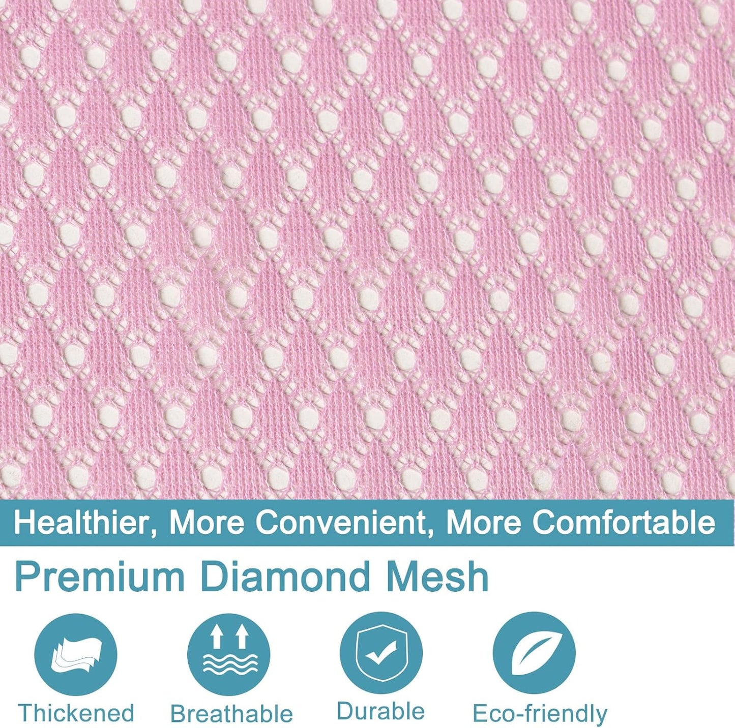 Polecasa Heavy Duty Large Mesh Laundry Bags with ID Tag and Locking Drawstring Closure - 2 Pack, 24 x 36 inches - Laundry Hamper Liner, Washable Laundry Bag for Travel, Sports, Dorms (Pink)