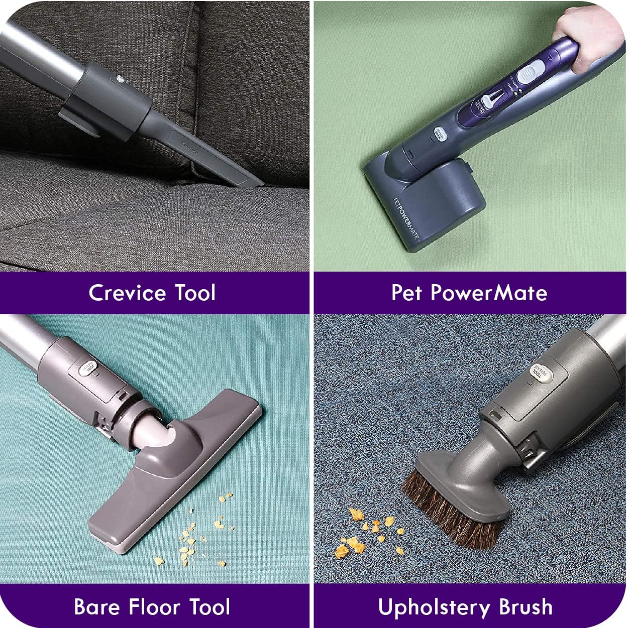 Kenmore 600 Series Pet Friendly Lightweight Bagged Canister Vacuum with Pet PowerMate, Pop-N-Go Brush, 2 Motors, HEPA Filter, Aluminum Telescoping Wand, Retractable Cord and 4 Cleaning Tools, Purple