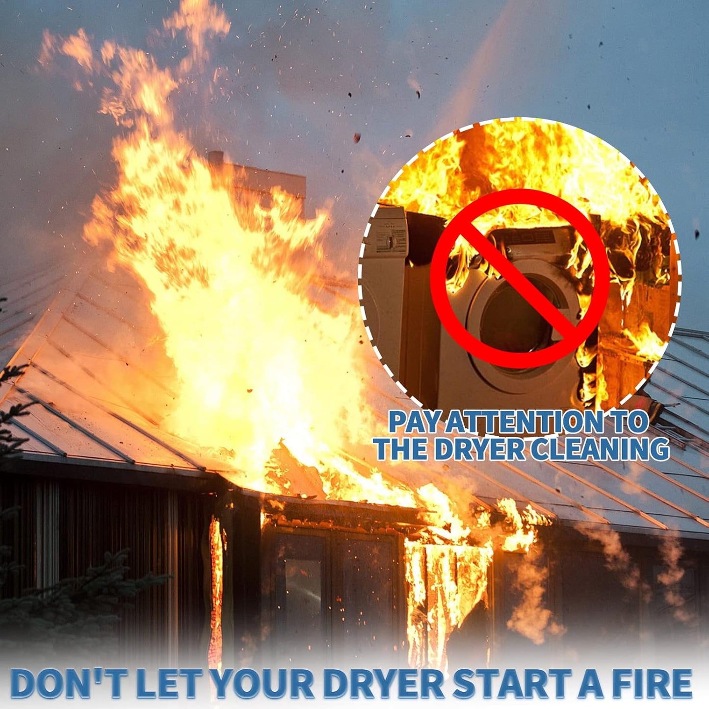 Bluesea 7 Pieces 16 Feet Dryer Vent Cleaner Kit, Reinforced Nylon Dryer Vent Cleaning Kit, Durable Dryer Vent Brush Vacuum Attachment with Flexible Lint Trap Brush, Vacuum & Dryer Adapters Upgrade