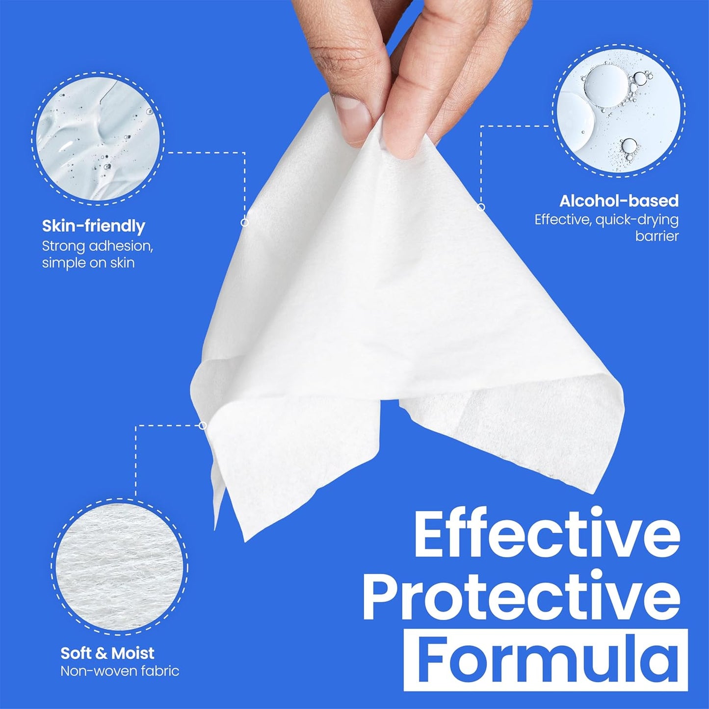 Safe n' Simple Skin Barrier Wipe with Alcohol - 50 Individually Packaged Wipes 2"x2" - Ostomy Sterile Skin Prep Pads - Skin Barrier Film Wipes for Ostomy - Alcohol Stoma Barrier Prep Pads