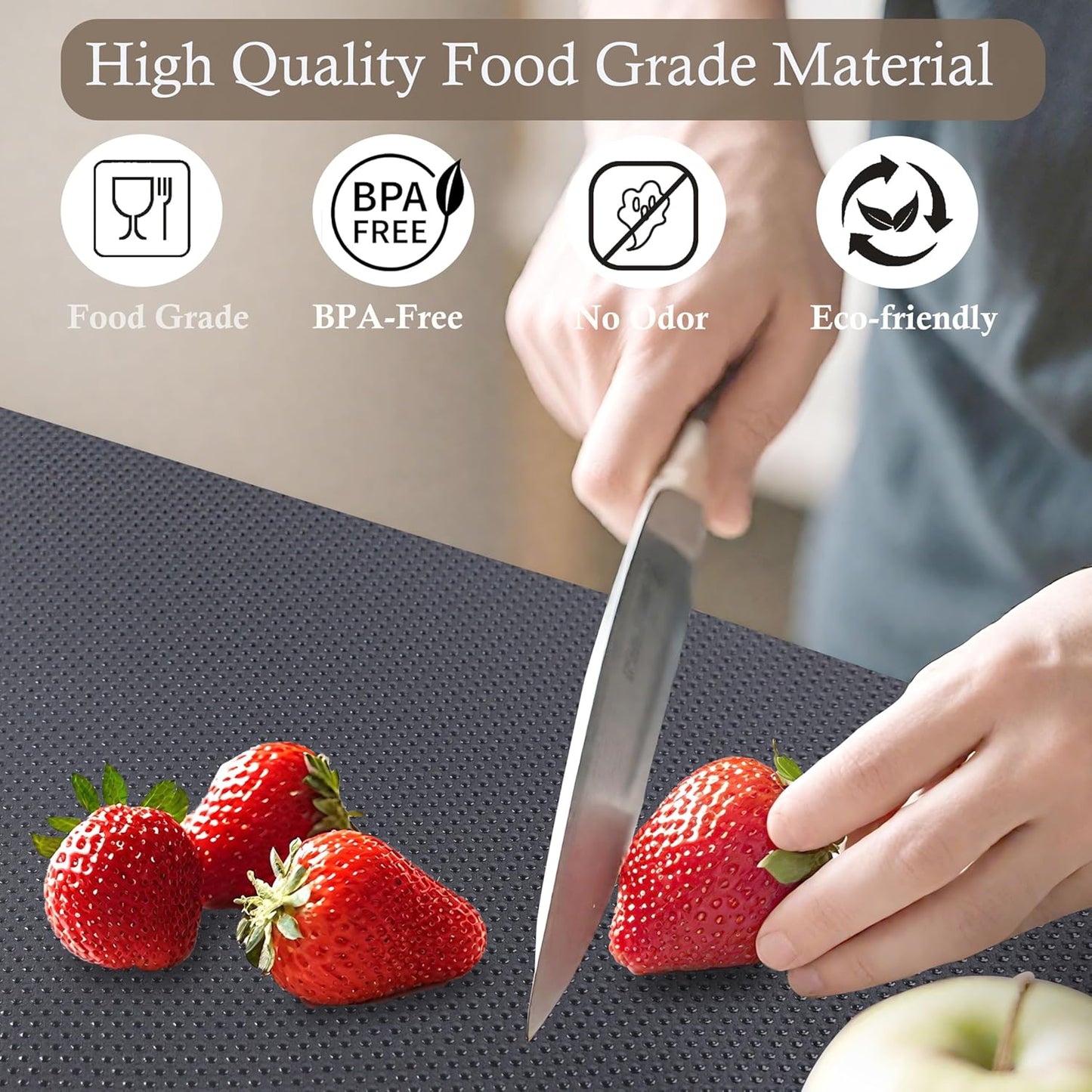 Cabinet Shelf Liner 11 Inch Wide X 20 Ft Non-Slip Kitchen Drawer Liners Waterproof & Oil-Proof Drawer Liners for Cupboard Pantry Non Adhesive Refrigerator Shelf Liner Strong Grip Cabinet Mat (Black)