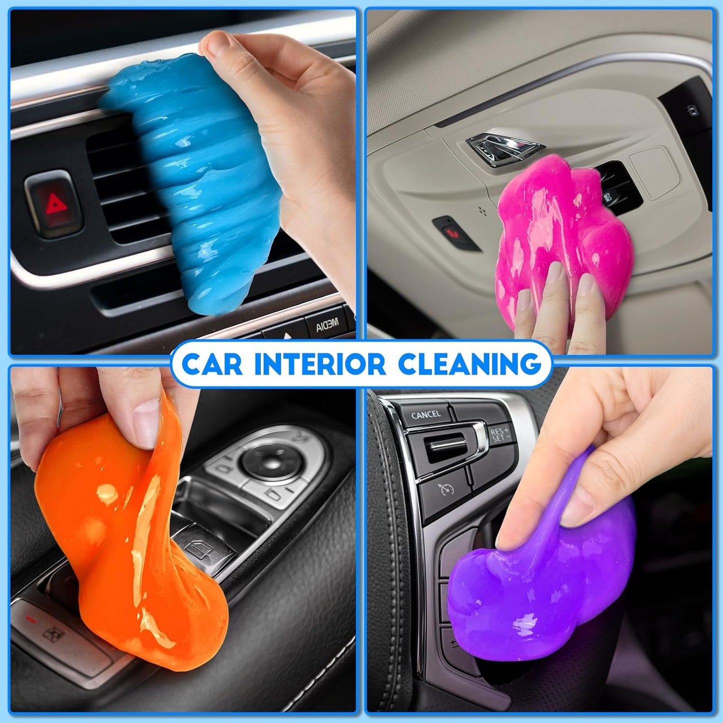Car Cleaning Gel, 4 Pack Car Cleaning Putty, Universal Auto Deatiling Tools, Reusable Interior Cleaner for Car Keyboard Air Vent, Car Slime Cleaner Dust Cleaning Gel