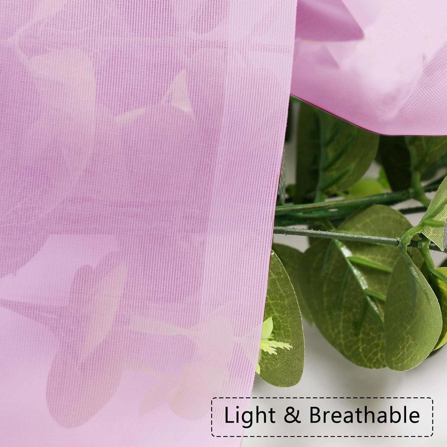 Chyhomenyc Pink Sheer Curtains 96 inches Long 2 Panels, Light Filtering Soft Airy Solid Elegant Voile Window Treatment Drapes for Bedroom Living Room Wedding Party Decor, 42 Wx96 L, 8FT L