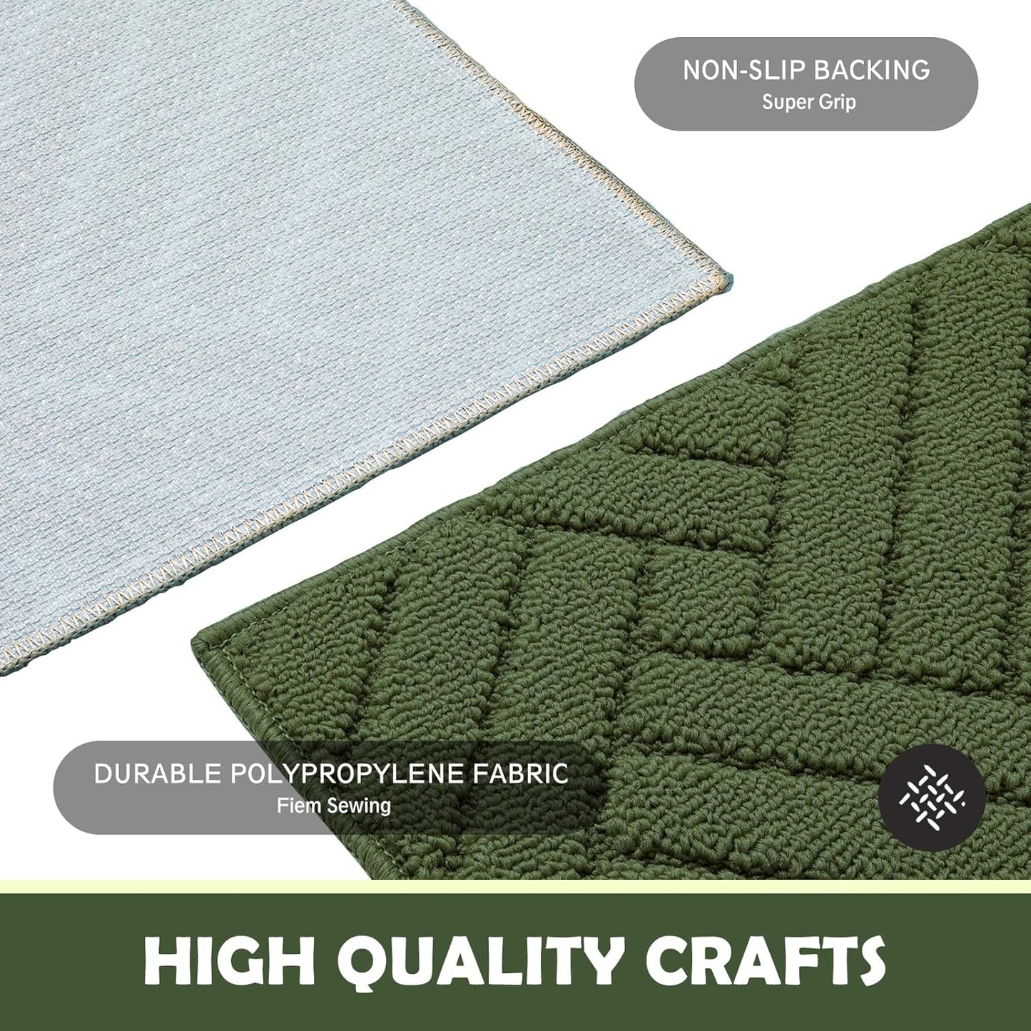 Door Mat Indoor Doormat, Entryway Rug Door Mats Non-Slip Rubber Backing, Low-Profile Entrance Rugs, Absorbent Resist Dirt Doormats Washable Floor Door mat for Entryway,Green 20"x31.5"