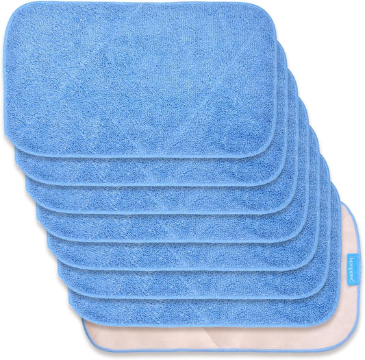 KEEPOW Microfiber Mop Cloth Refills Compatible with MR.SIGA Professional Microfiber Mop, Double Side use, Wet & Dry Mopping, Pack of 8