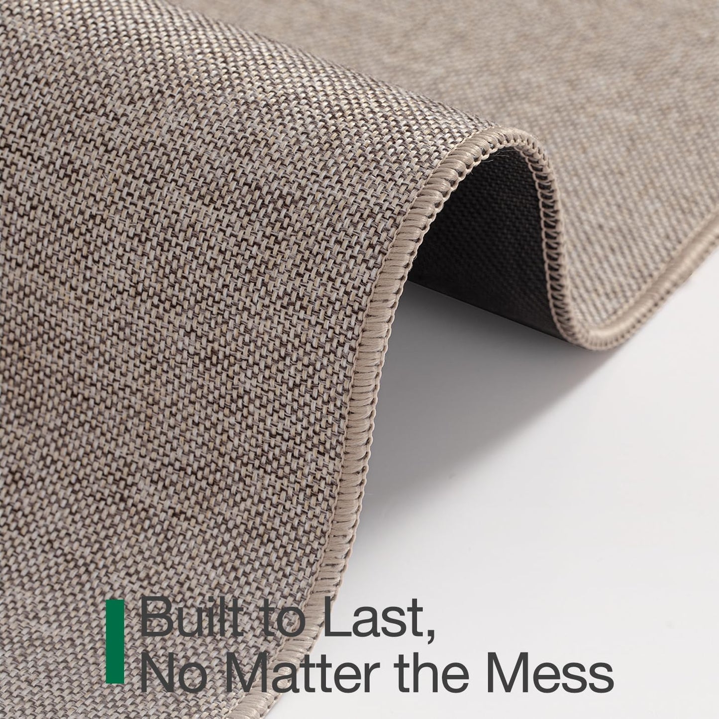 LUMI Ultra Thin Door Mat for Entryway, Low Profile Non Slip Rubber Backing Indoor Doormat, Easy Clean Welcome Entrance Mat for Inside House, Patio,Beige 20"x32"