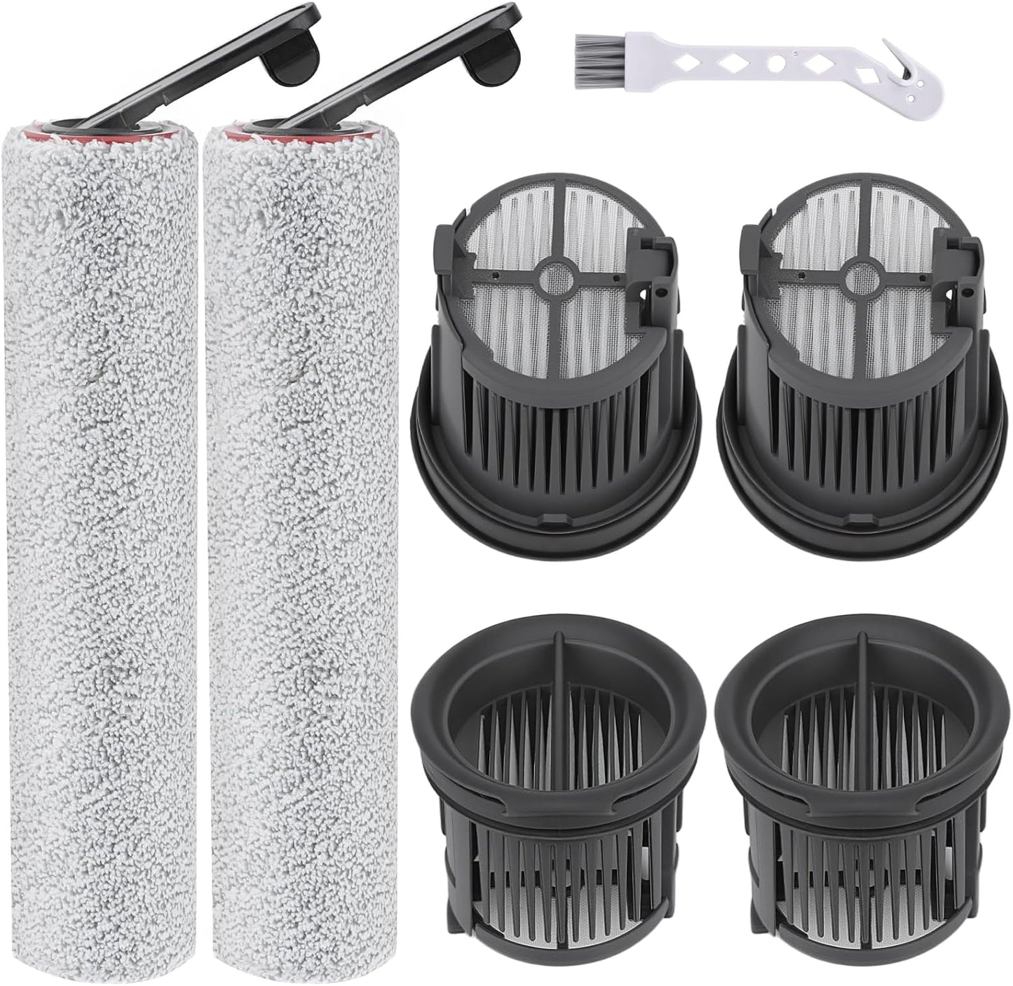 Roller Brush and Filter Replacement Compatible with Dreame H14, H14 Pro Vacuum Cleaner, Replaces Part Include 2 Rollers and 4 Hepa Filters