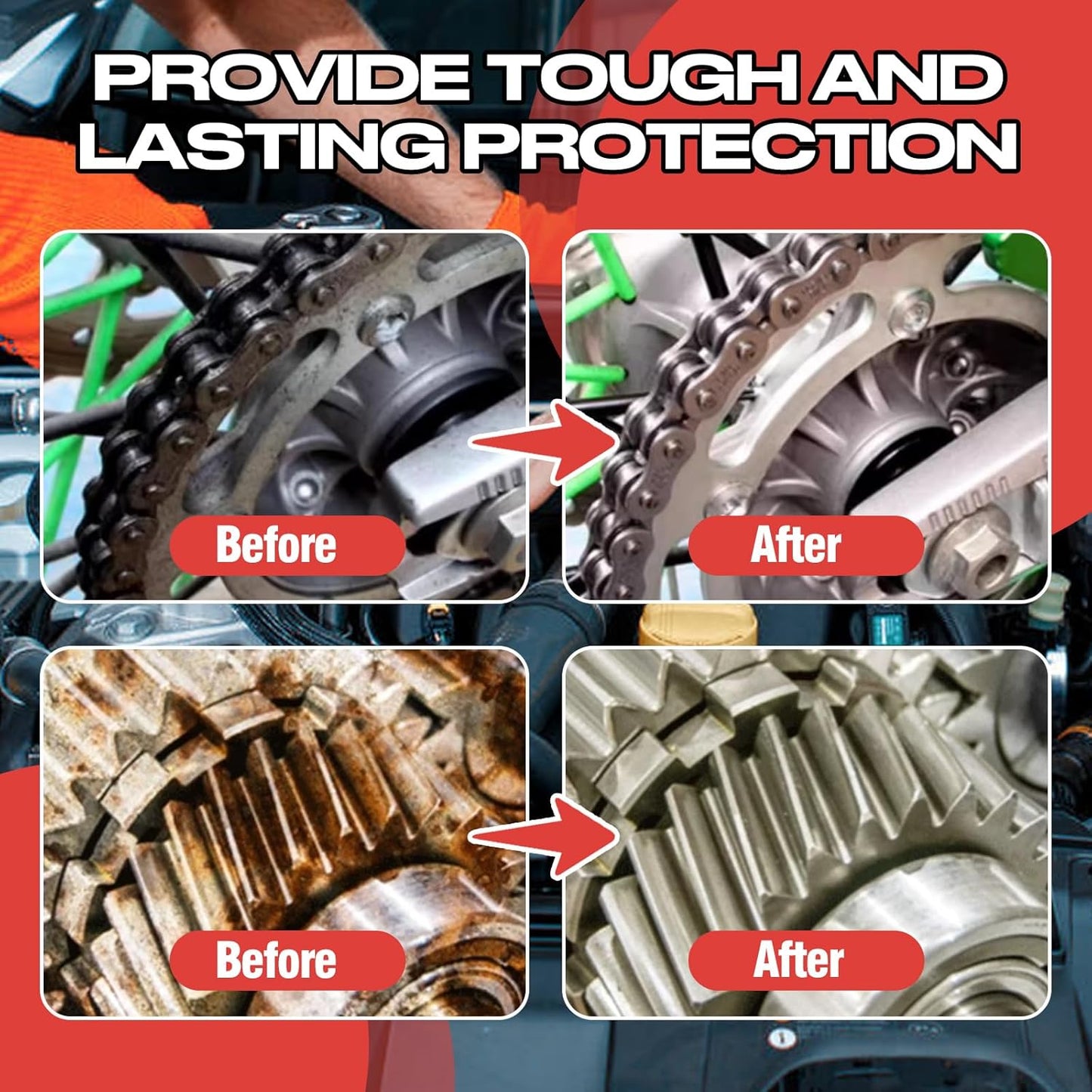 AstraVox White Lithium Grease, Multi-Purpose Lubricant Lithium Grease with Brush for Hinges, Bearings, Gears, and Garage Doors, Ideal for Automotive, Marine, Industrial, and Household Use (2)