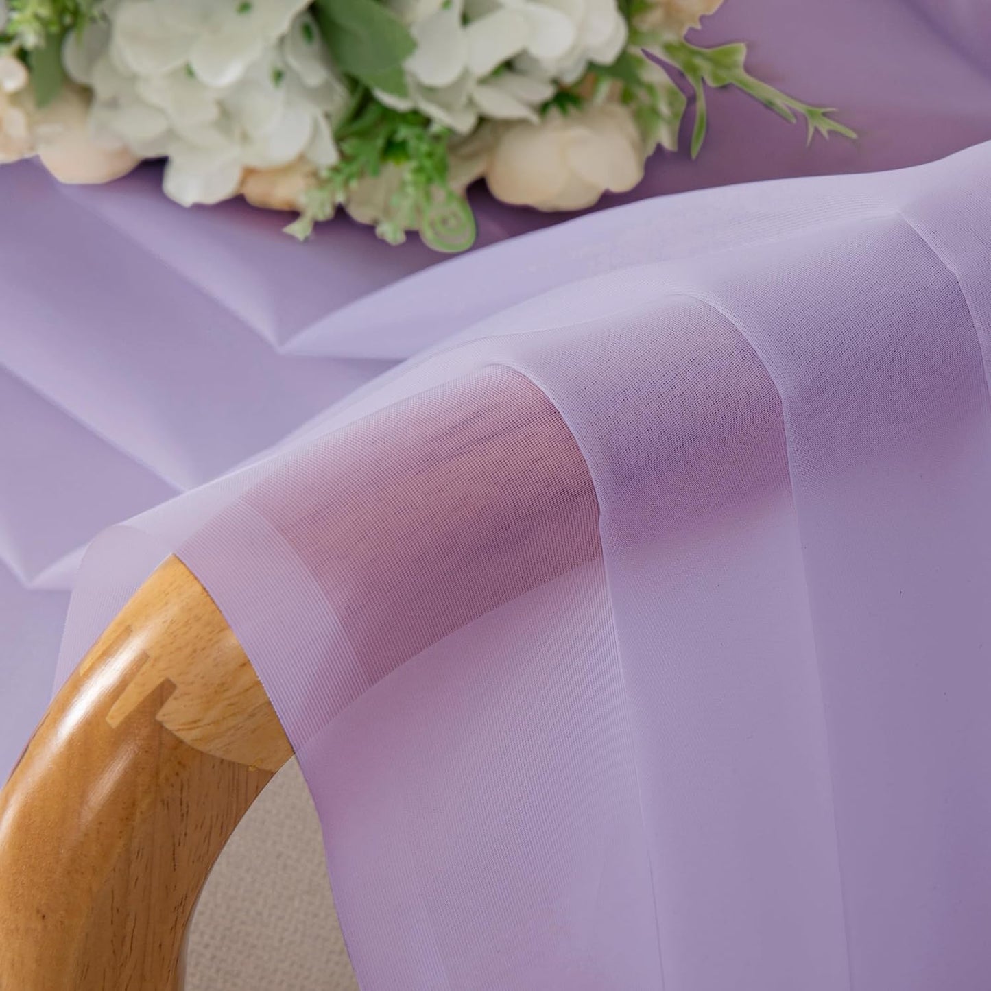 Chyhomenyc Lilac Sheer Curtains 30 inch Length 2 Panels, Light Filtering Voile Rod Pocket Short Window Curtians for Bathroom Living Room Farmhouse Small Windows, 42Wx30L inches