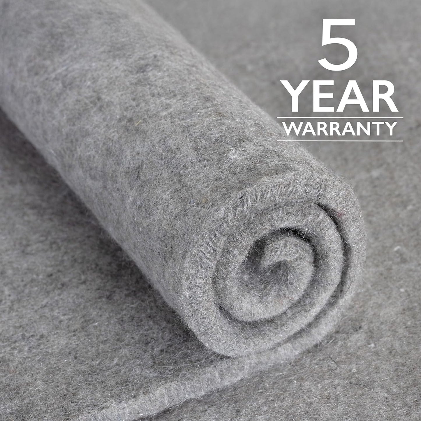 RUGPADUSA - Eco-Plush - 8'x10' - 1/2" Thick - 100% Felt - Luxurious Cushioned Rug Pad - Available in 3 Thicknesses, Many Custom Sizes