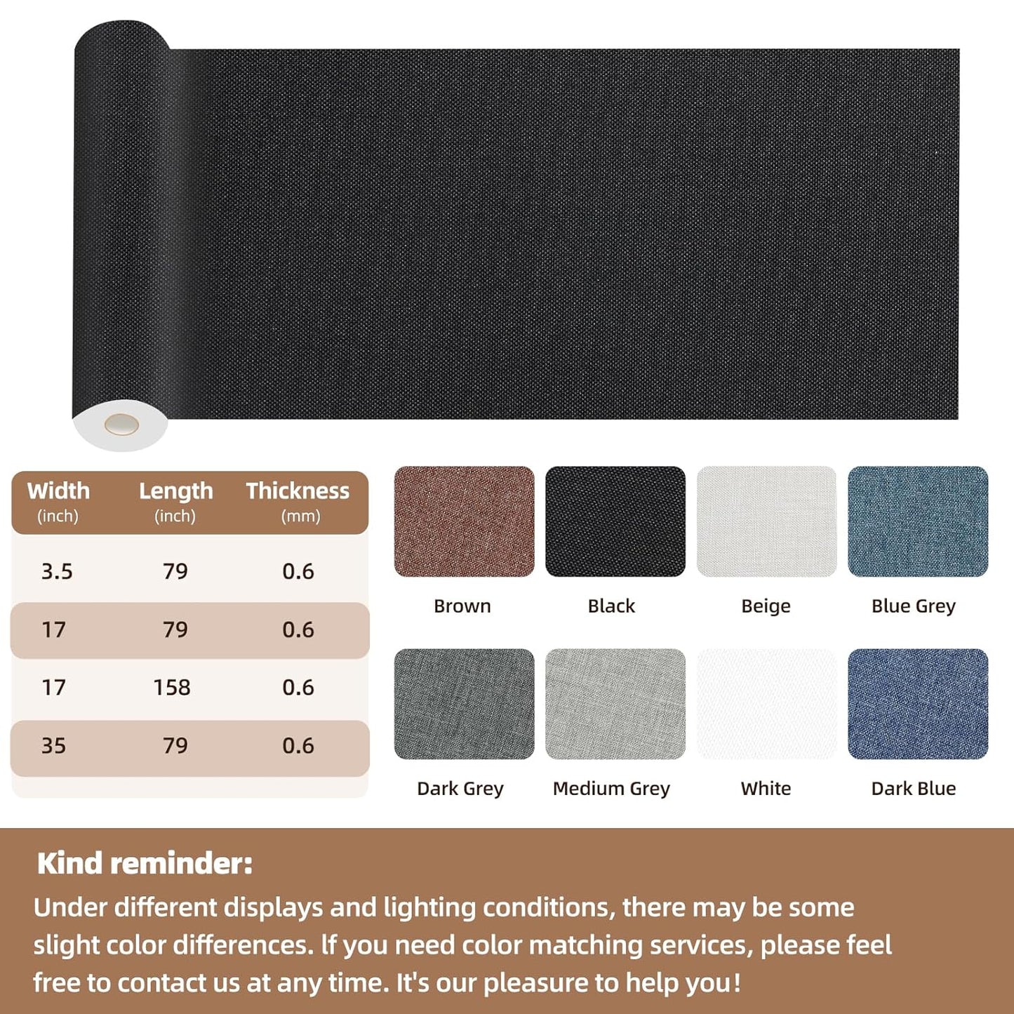 Fabric Repair Patch, 17X158 Inch Fabric Large Repair Tape, Self-Adhesive Patches for Furniture, Sofa, Car Interior, Shoes, Hand Bag, Clothing (White, 17X158 Inch)