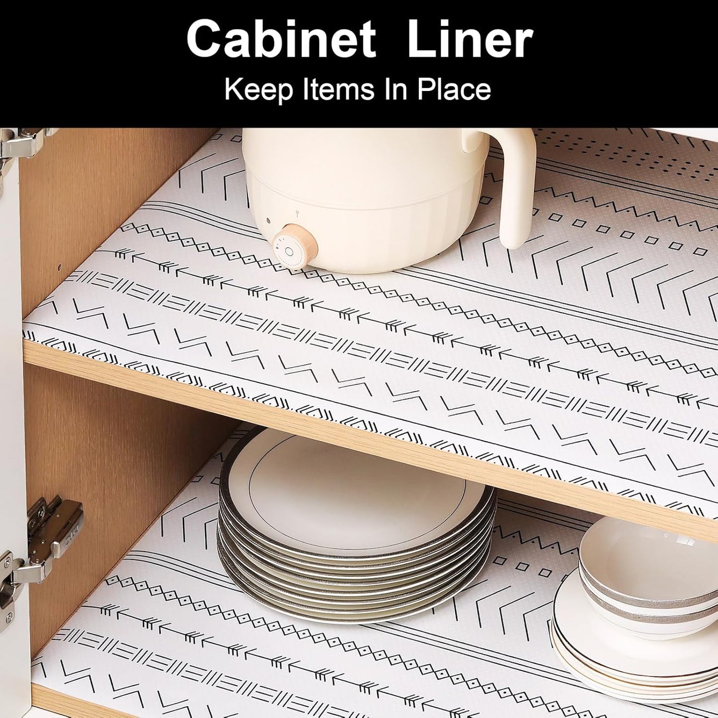 Cooyes Shelf Liner Drawer Liners, Shelf Liners for Kitchen Cabinets, Non-Adhesive Cabinet Liner, EVA Waterproof Non-Slip Refrigerator Liners for Kitchen Drawers