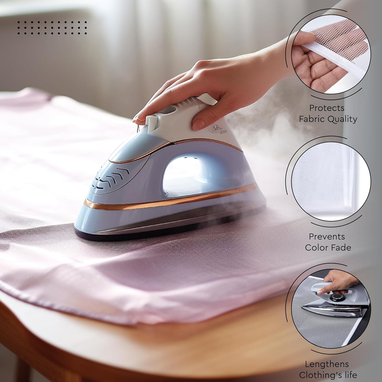 Encasa XO Ironing Board Cover and Pad 54"x15" - Free Silicone Iron Rest & Mesh Cloth - 4mm Felt, Large Iron Board Cover with Padding - Heat Resistant, Non Slip Drawstring Wildflowers