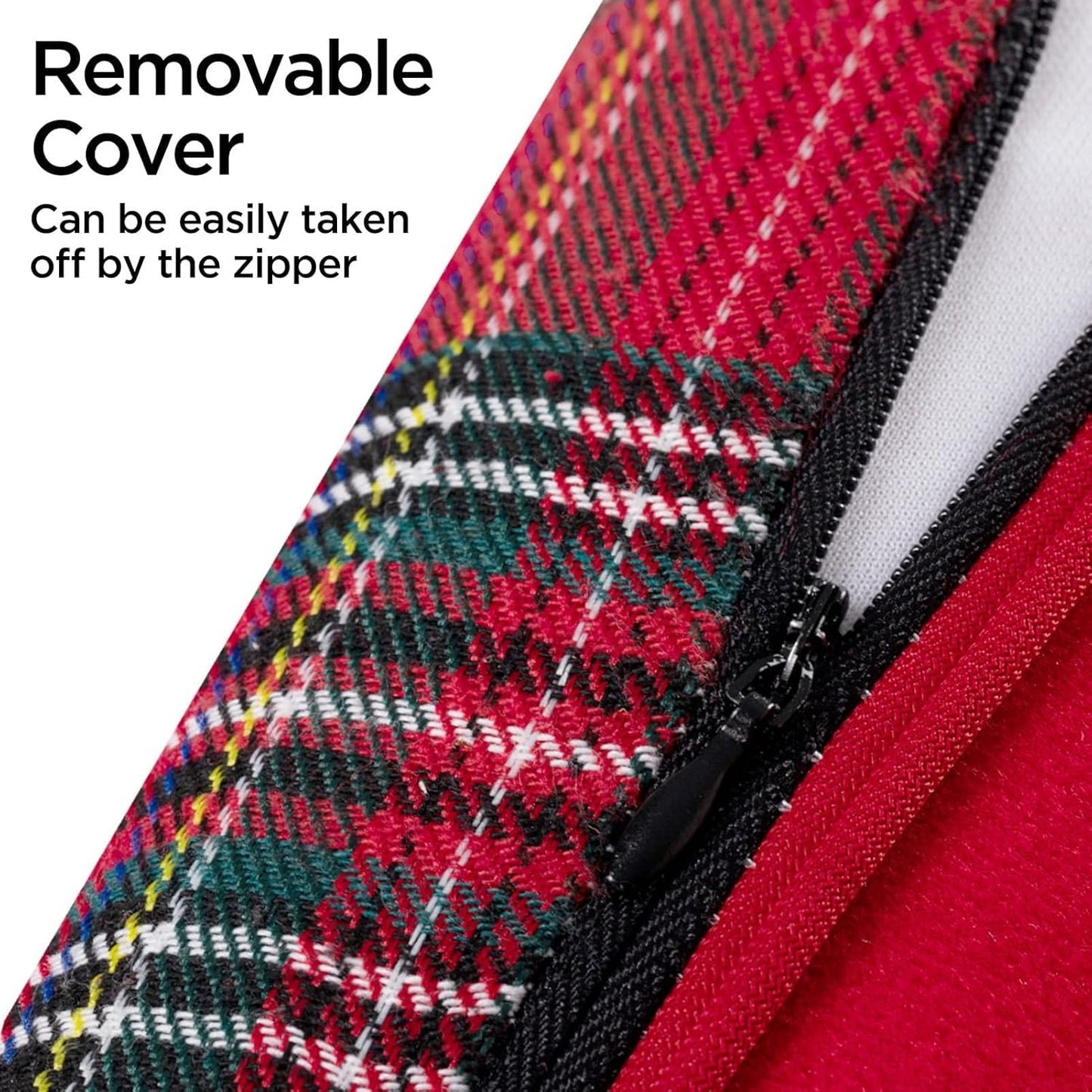 Sunolga 38" Door Draft Stopper Blocks Hot and Cold Air with Removable Washable Cover for Gaps Up to 3", Wind and Noise Seal and Door Sweep for Bottom of Door, Christmas Home Essentials, Buffalo Plaid