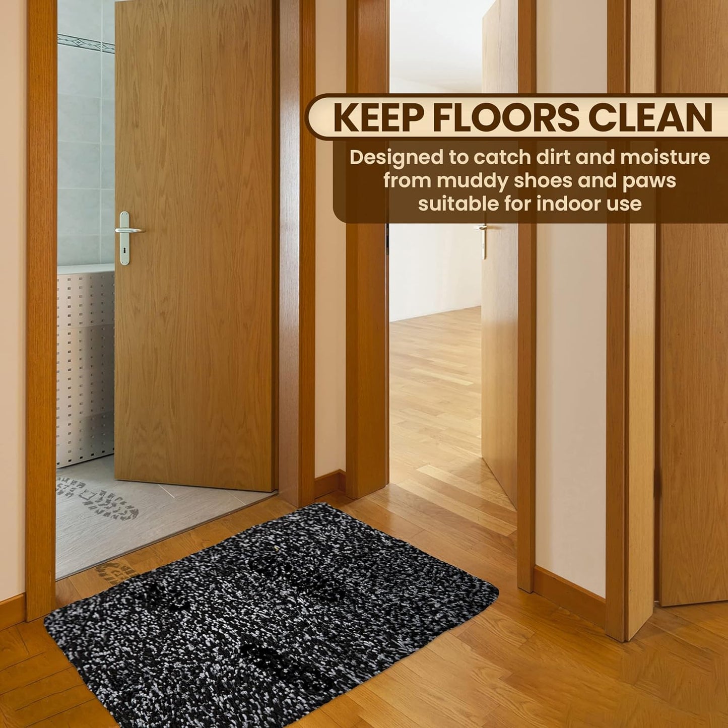 Premium Microfiber Indoor Door Mat – 36"x60" Washable Entry Mat, Non-Slip, Waterproof Backing, Super Absorbent, Low Profile Entryway Doormat for Indoor Entrance