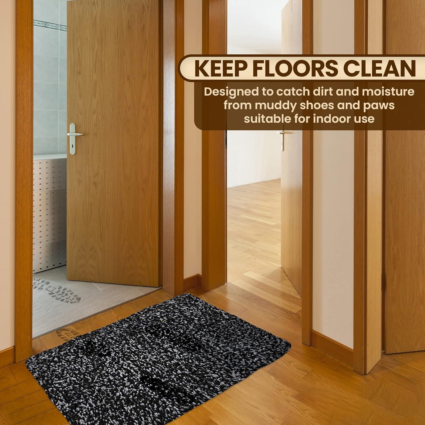 Premium Microfiber Indoor Door Mat – 36"x72" Washable Entry Mat, Non-Slip, Waterproof Backing, Super Absorbent, Low Profile Entryway Doormat for Indoor Entrance