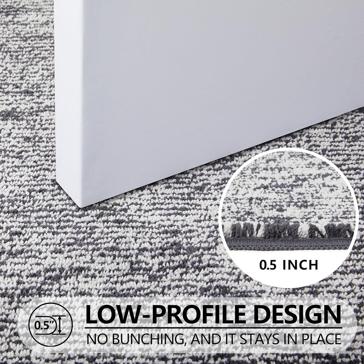 REFETONE Doormat, 32'x40', Indoor Absorbent Non Slip Dark Grey Doormat, Resist Dirt, Machine Washable, Low-Profile Entry Rug for High-Traffic Areas, Housewarming Gift