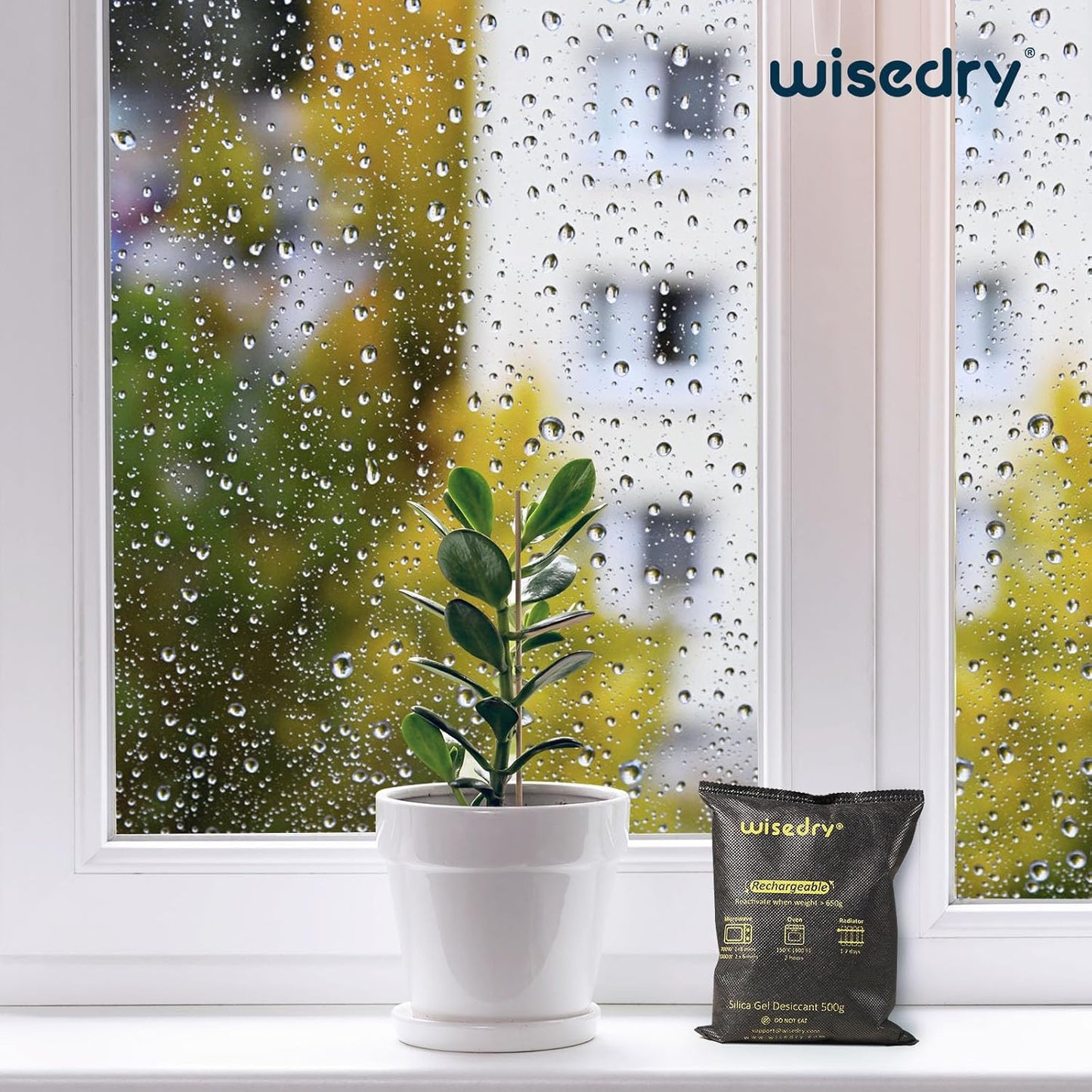 wisedry 2 x 500 Gram [2.2 lbs] Rechargeable Silica Gel Car Dehumidifier, Microwave Fast Reactivated Desiccant Packets Large for Gun Safe Closet Basement Garage Storage Moisture Absorber Bag Reusable