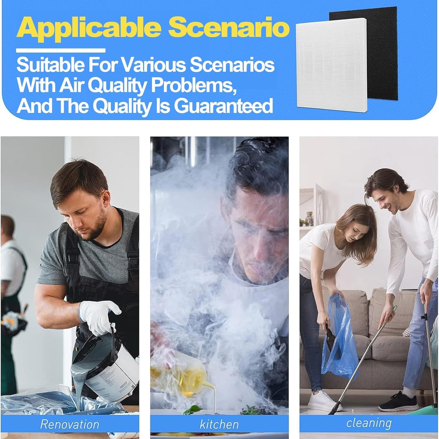 AP-1512HH Air Purifier Replacement Filter Set Compatible with Coway Airmega AP-1512HH,AP-1518 and Airmega 200M Air Purifier, 1 True HEPA and 2 Carbon Pre-Filters, Compared to Part # 3304899