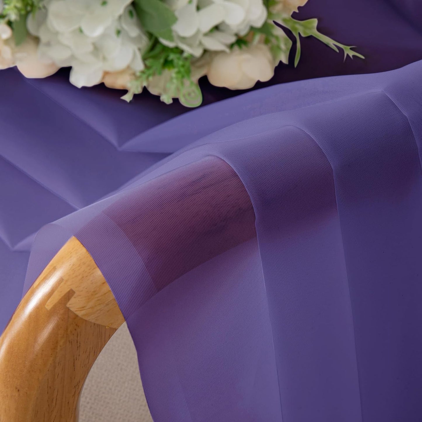 Chyhomenyc Purple Sheer Curtains 72 Inch Length 2 Panels, Light Filtering Soft Airy Rod Pocket Voile Window Curtain Drapes for French Door Bedroom Living Room, Each 42Wx72L Inches