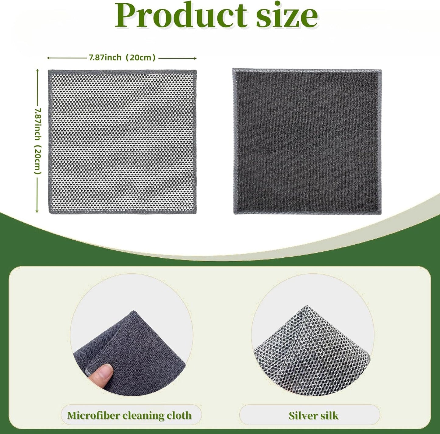 Stainless Steel Scrubber and Cleaning Rags - Non Scratch Wire Dishcloth for Washing Dishes, Durable Steel Wool Scrubber and Kitchen Dish Towels (New 6pcs)