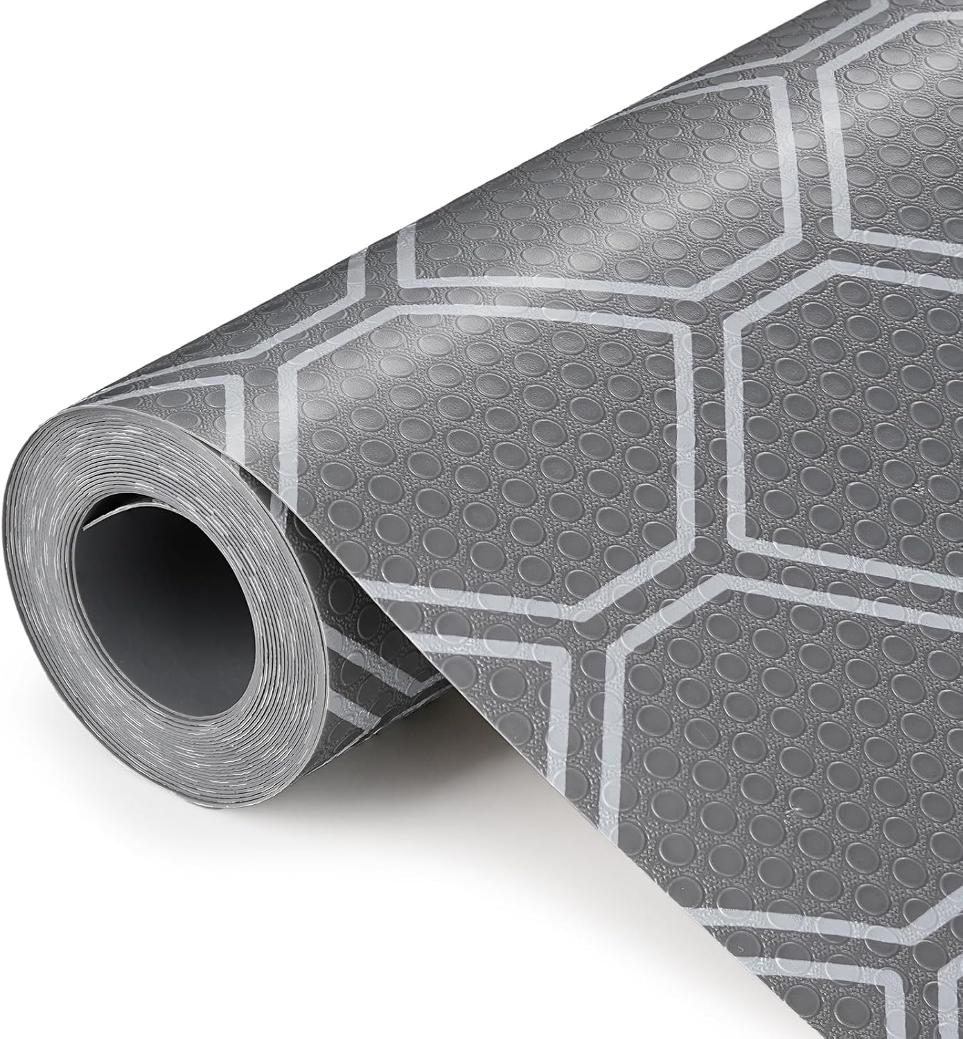 Non-Adhesive Shelf Liner Roll - Waterproof No-Slip Drawer & Cabinet Mat for Kitchen, Refrigerator, Bathroom, Easy to Cut EVA Drawer & Shelf Liners, 12" x 78.7", Grey