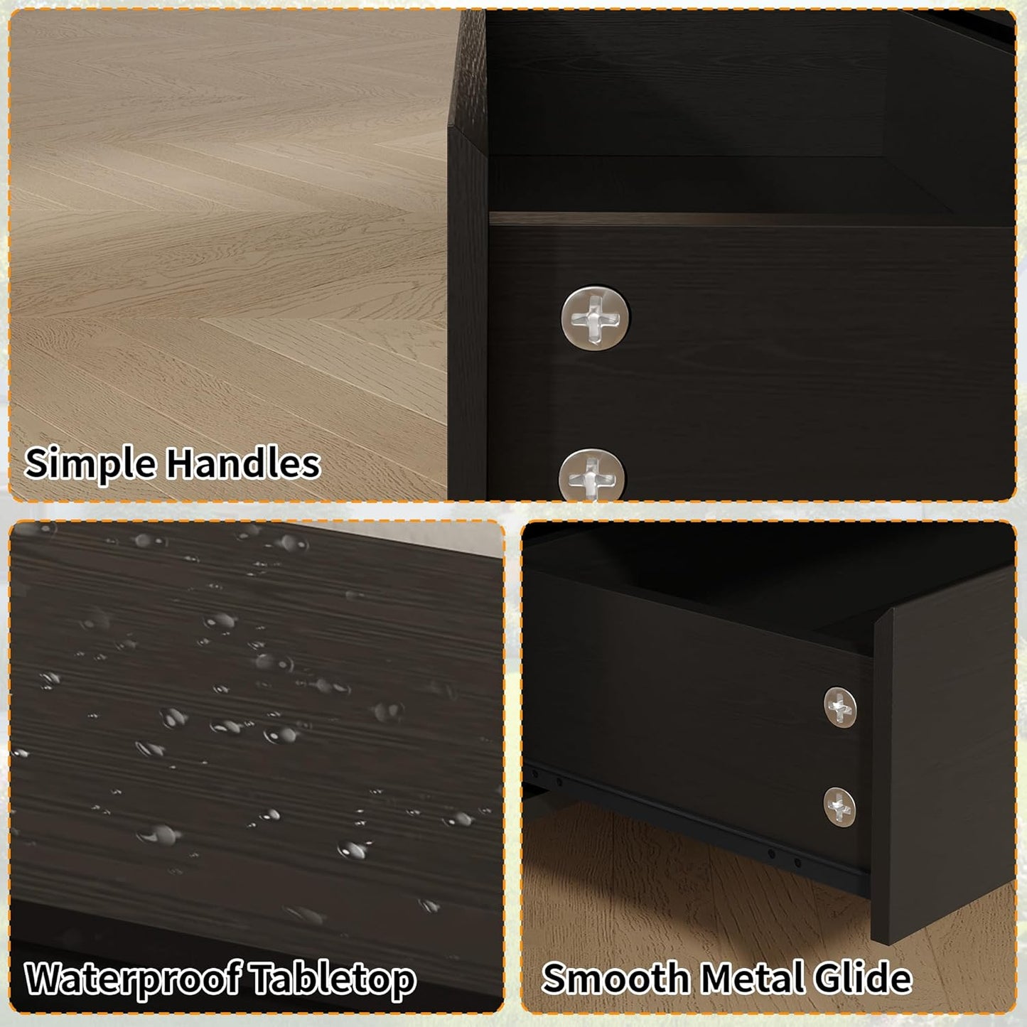 Dresser for Bedroom with 6 Drawers,47" Wide Oak Dresser with 4 Solid Wood Legs, Wooden TV Stand,Closet Clothes Organizer for Bedroom, Hallway