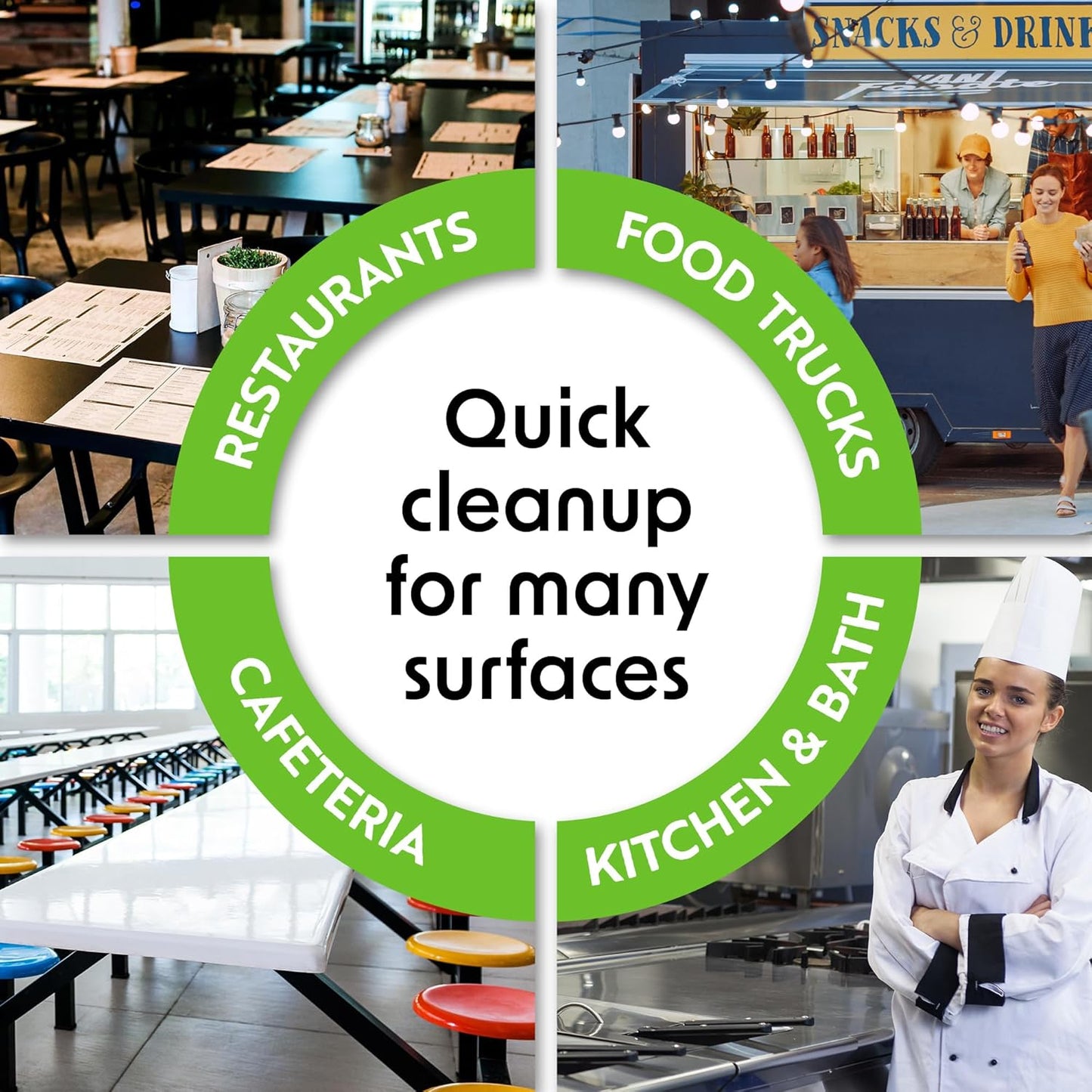 Wipex Table Bussers - Natural Table & Counter Turnover Cleaning Wipes with Vinegar, Propolis, Clove and Cinnamon Oil, 400 Count (4 Buckets, 1600 Wipes)